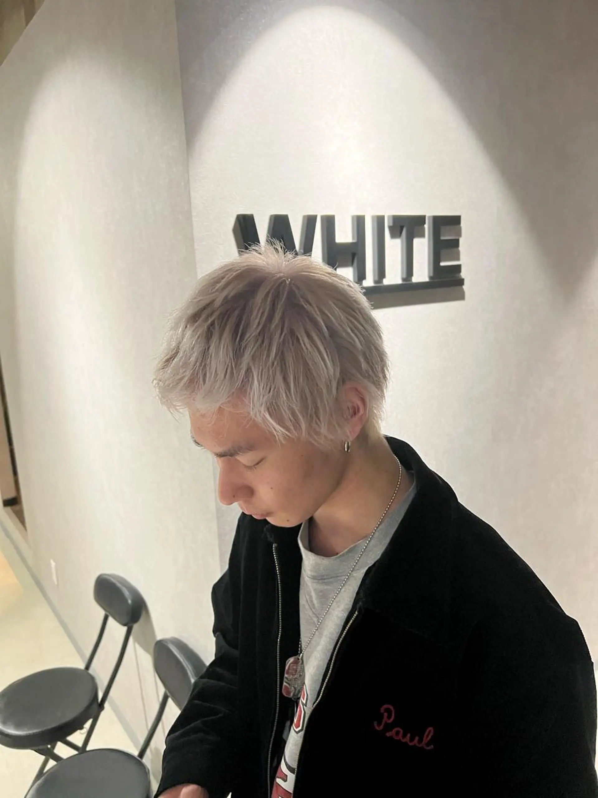 ショート カラー パーマ ヘアアレンジ メンズ レイヤーカット 髪質改善_WHITE RYUSUKEのヘアスタイル
