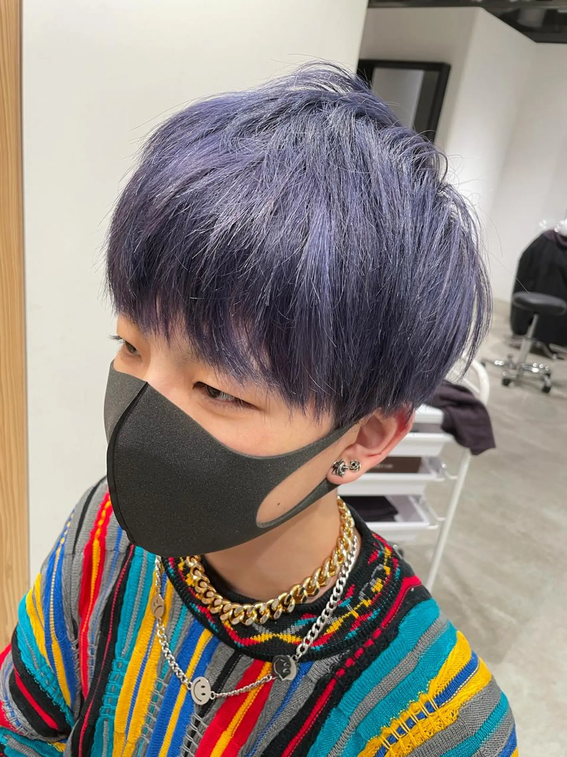 ショート カラー パーマ ヘアアレンジ メンズ パーソナルカラー合わ せたカラー🤍なつみのヘアスタイル