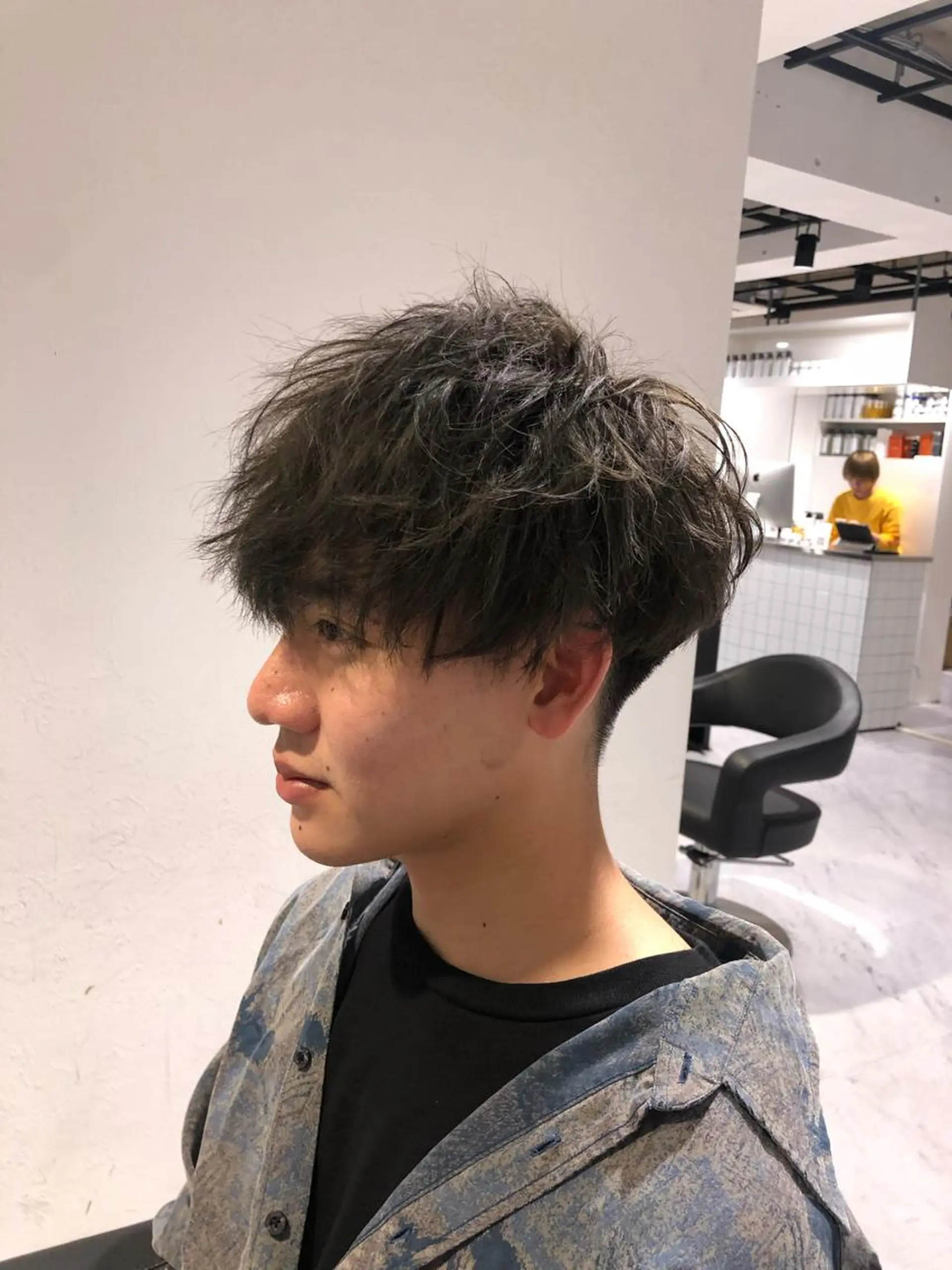 ショート カラー メンズ 赤み消し🌿 透明感カラー🫧のヘアスタイル