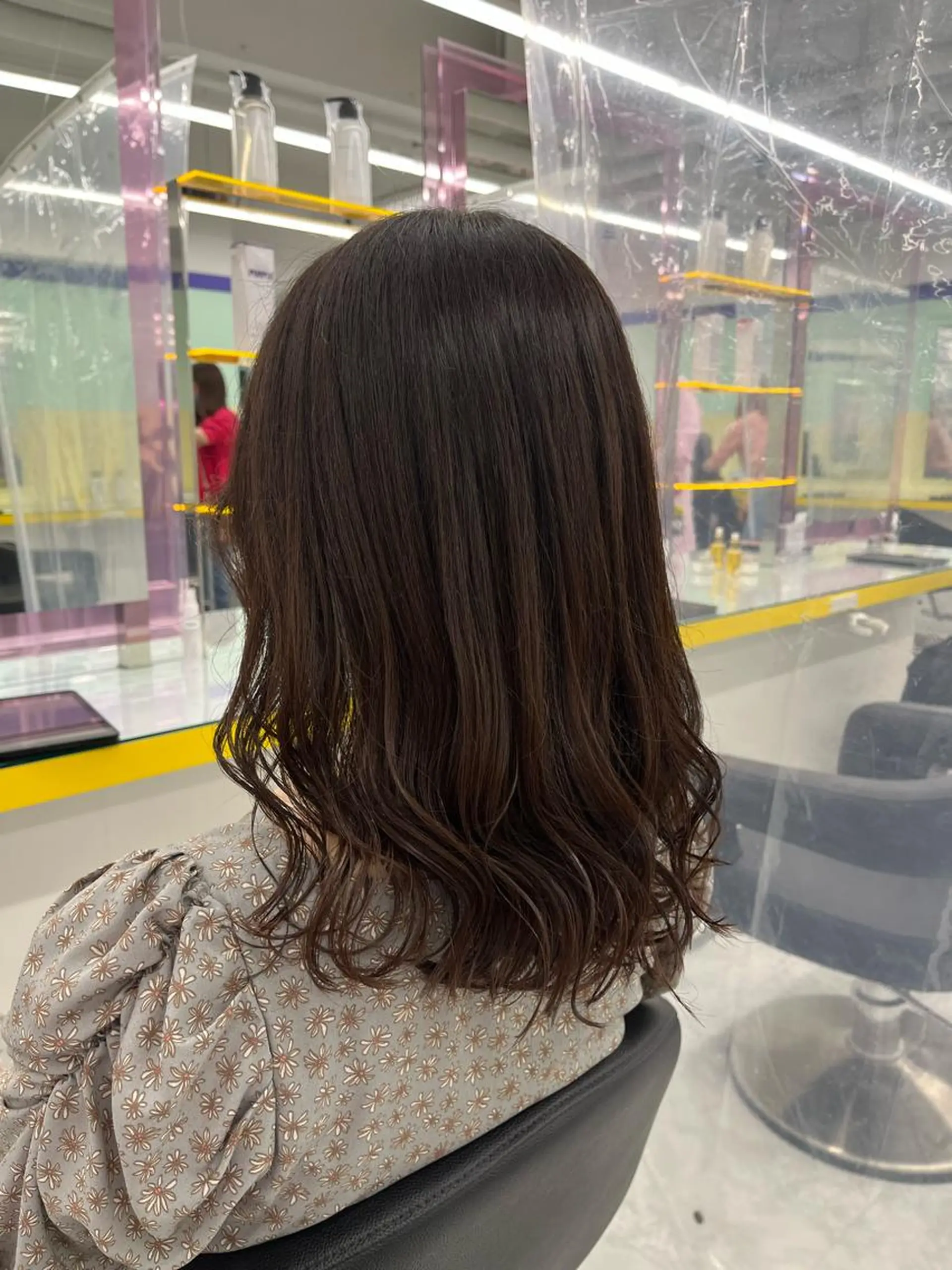 セミロング ヘアカラー ヘッドスパ ヘアセット I S所属・🌿透明感カラー‪ 縮毛矯正✨かずきのヘアスタイル
