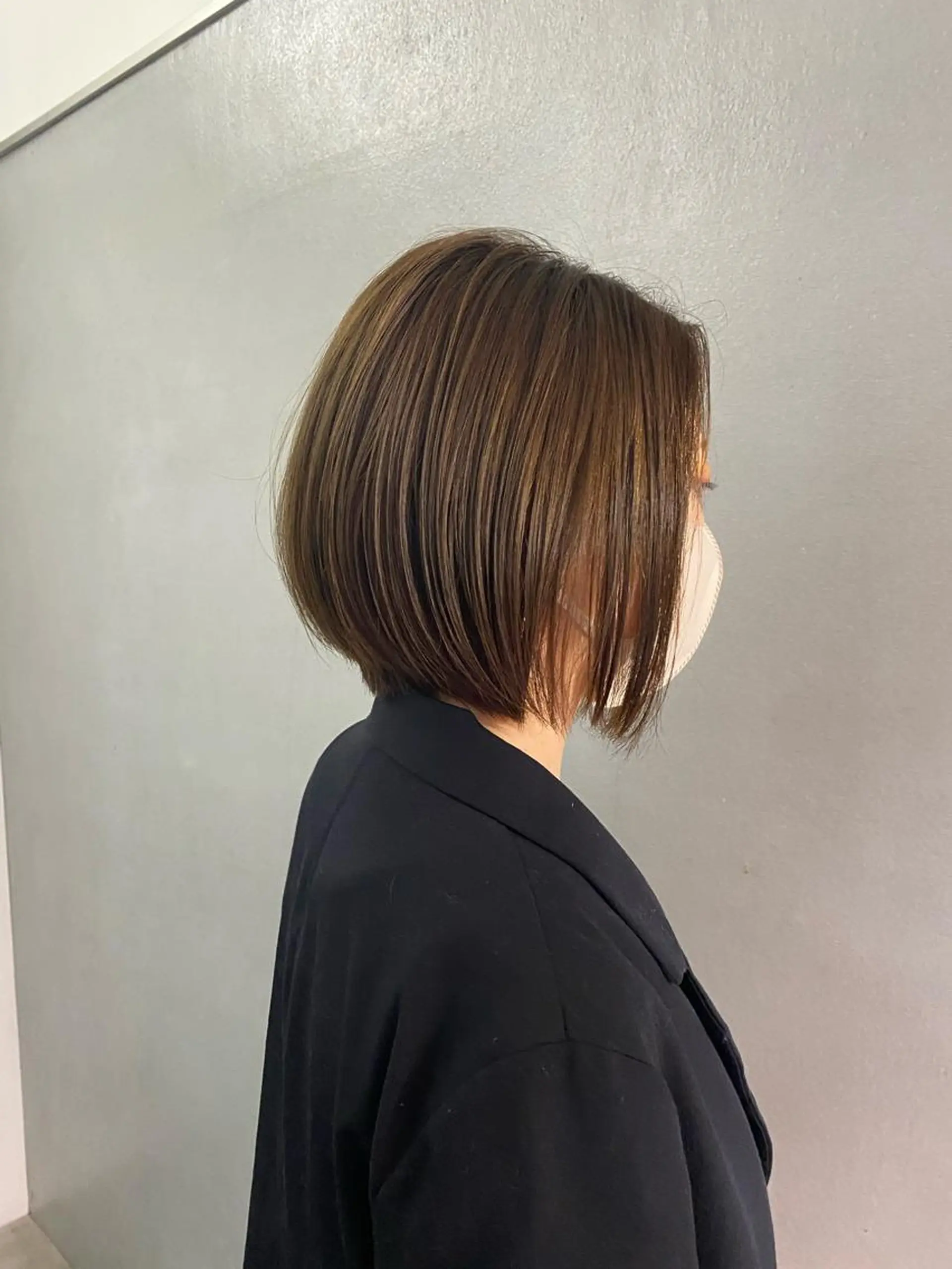 ショート カラー ベージュカラー オリーブベージュ とびまつ /ショート/脱白髪染のヘアスタイル