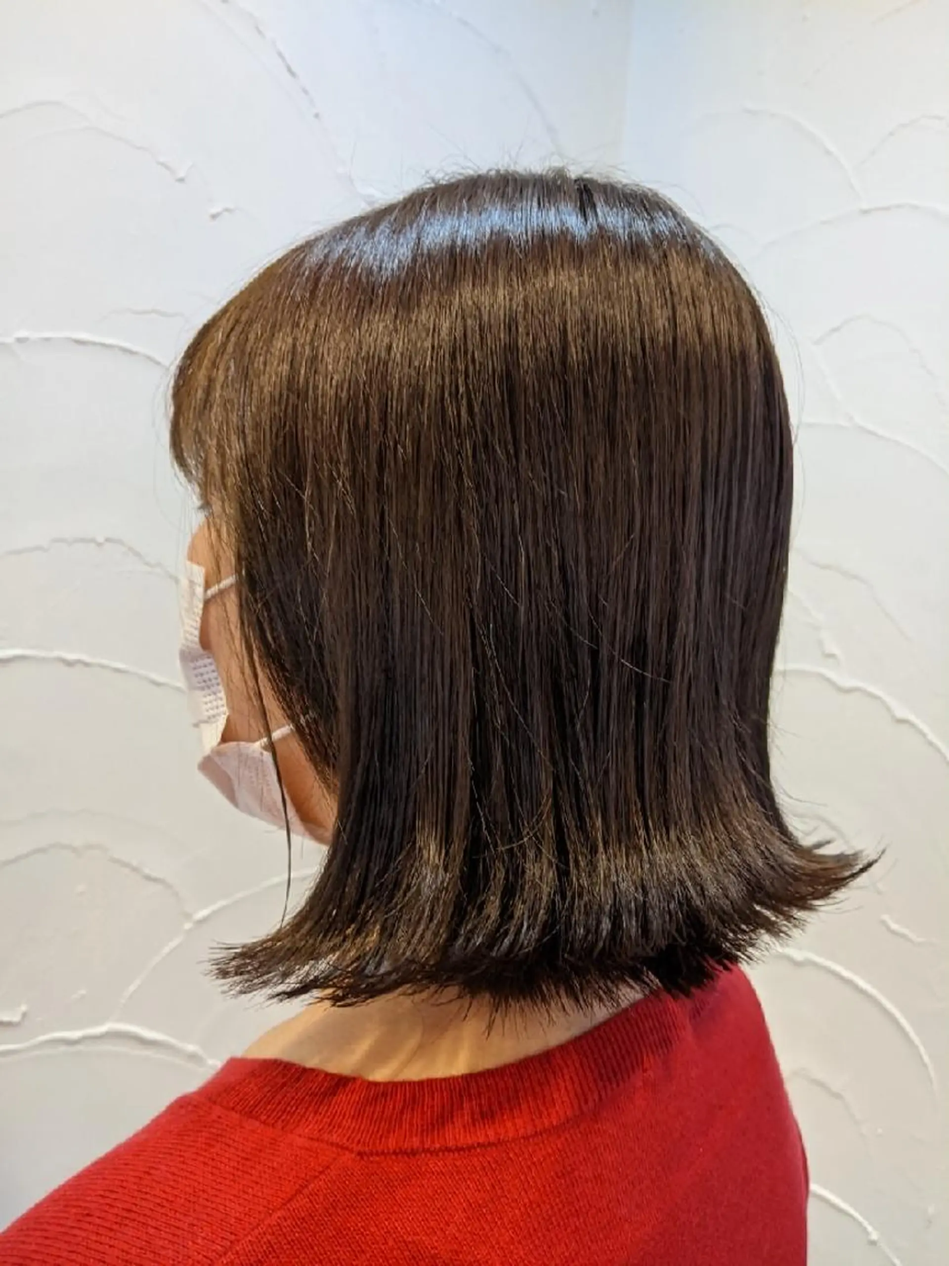 ミディアム カラー ボブ カット ヘアカラー トリートメント 髪質改善アンブリーチ 店長みやけななのヘアスタイル
