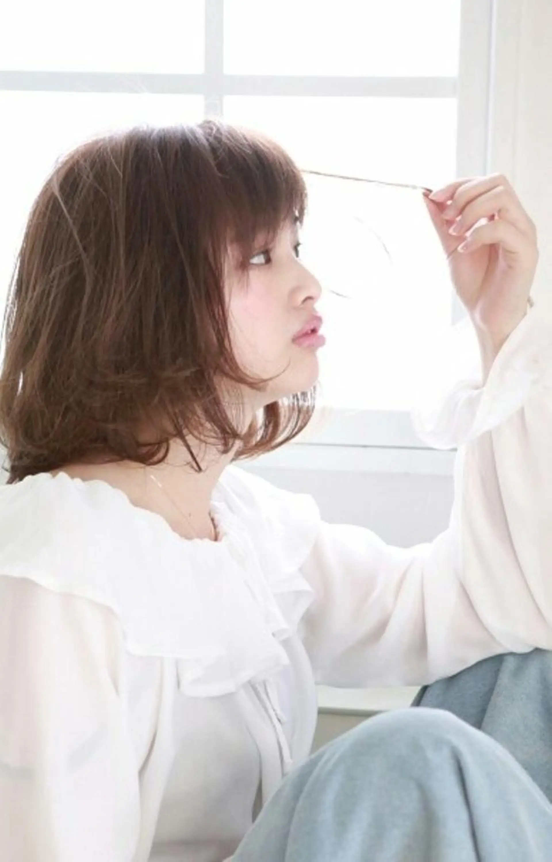 ミディアム カラー パーマ ヘアアレンジ カット ヘアカラー トリートメント かわい ゆうな 髪質改善/縮毛矯正のヘアスタイル