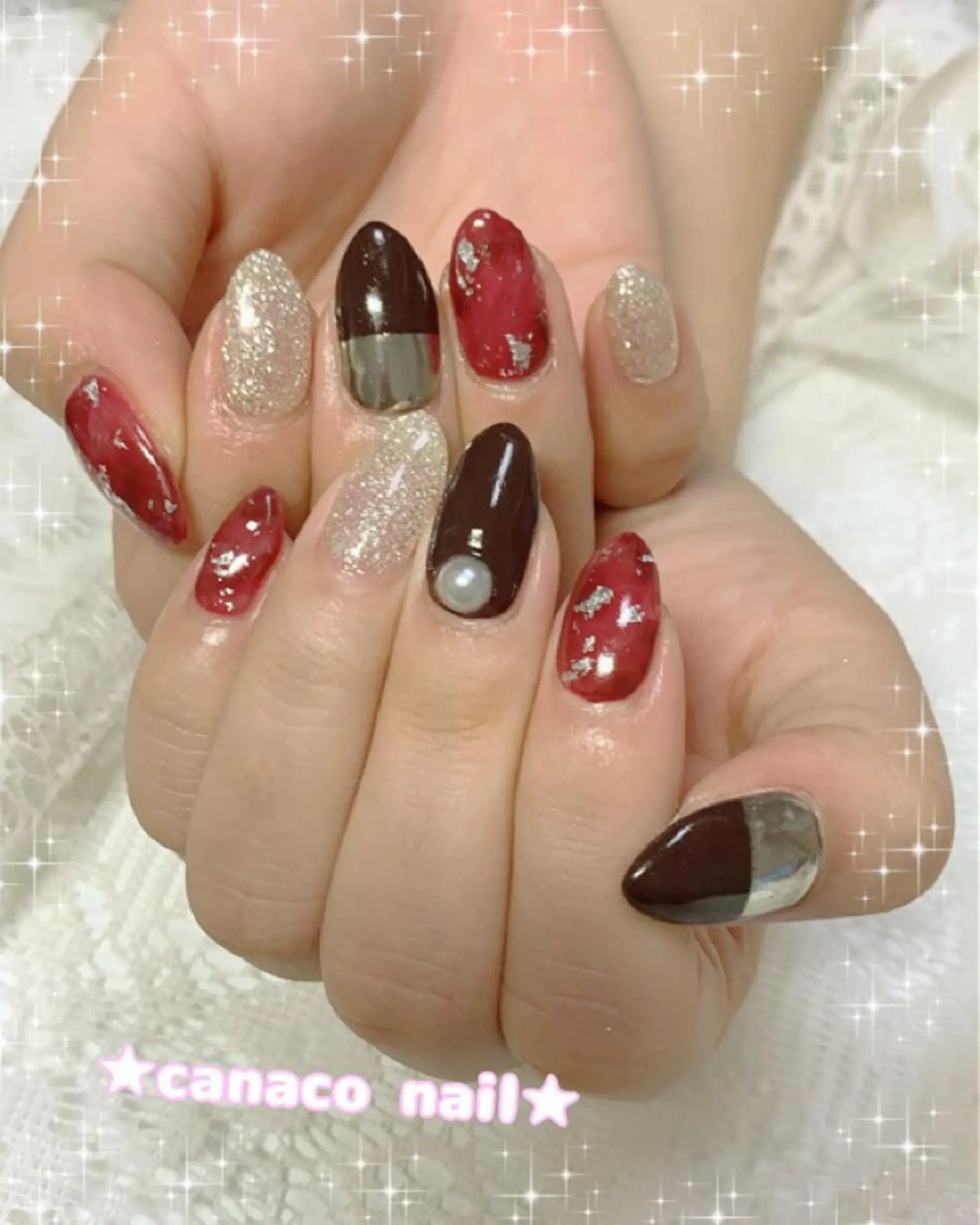 ネイル べっ甲ネイル ミラーネイル ハンドネイル ハンドケア Felice所属・ベテランネイル cnc  nailのネイルデザイン
