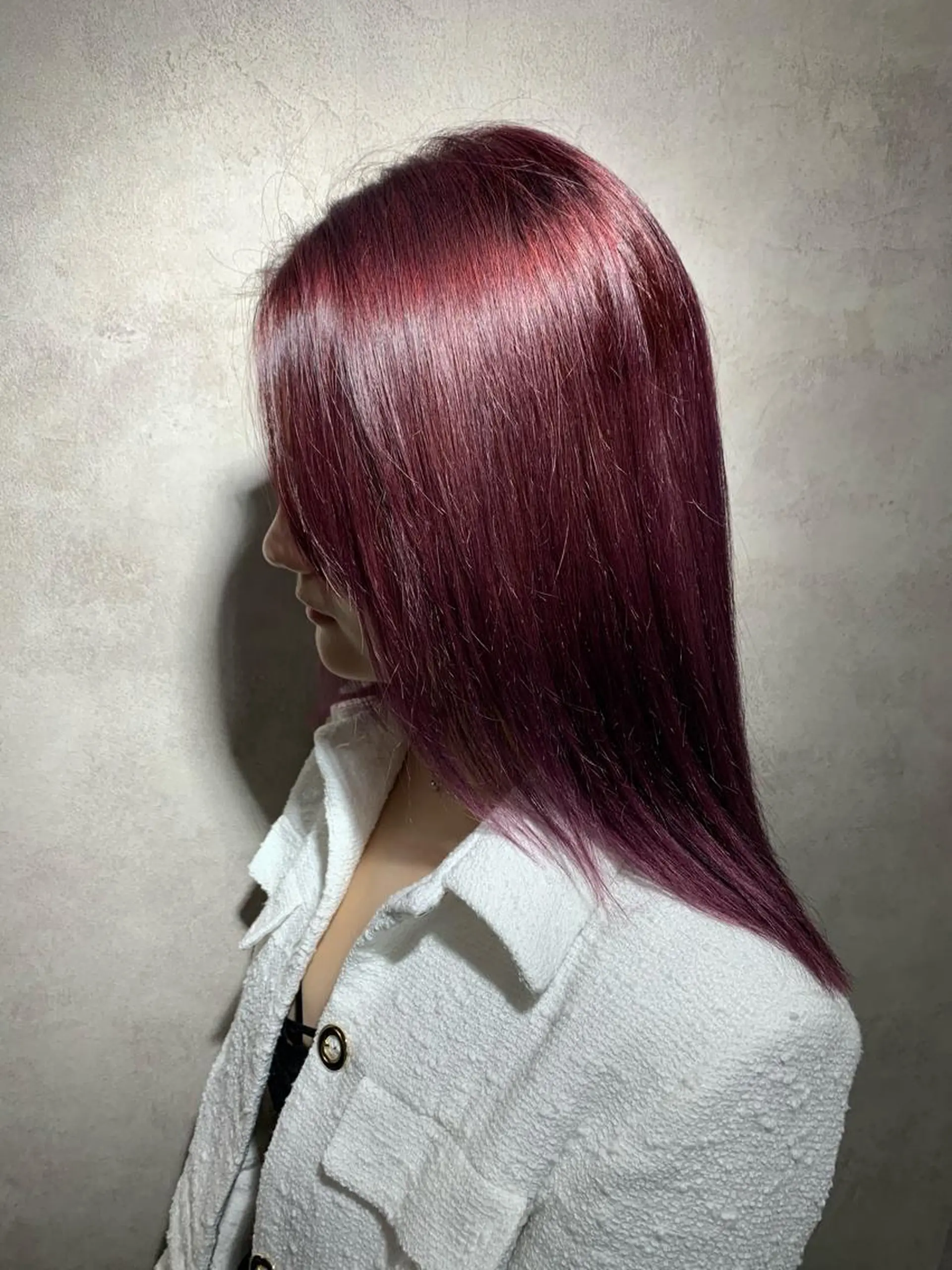 セミロング カラー くびれヘア カット Selene hair 難波店のヘアスタイル