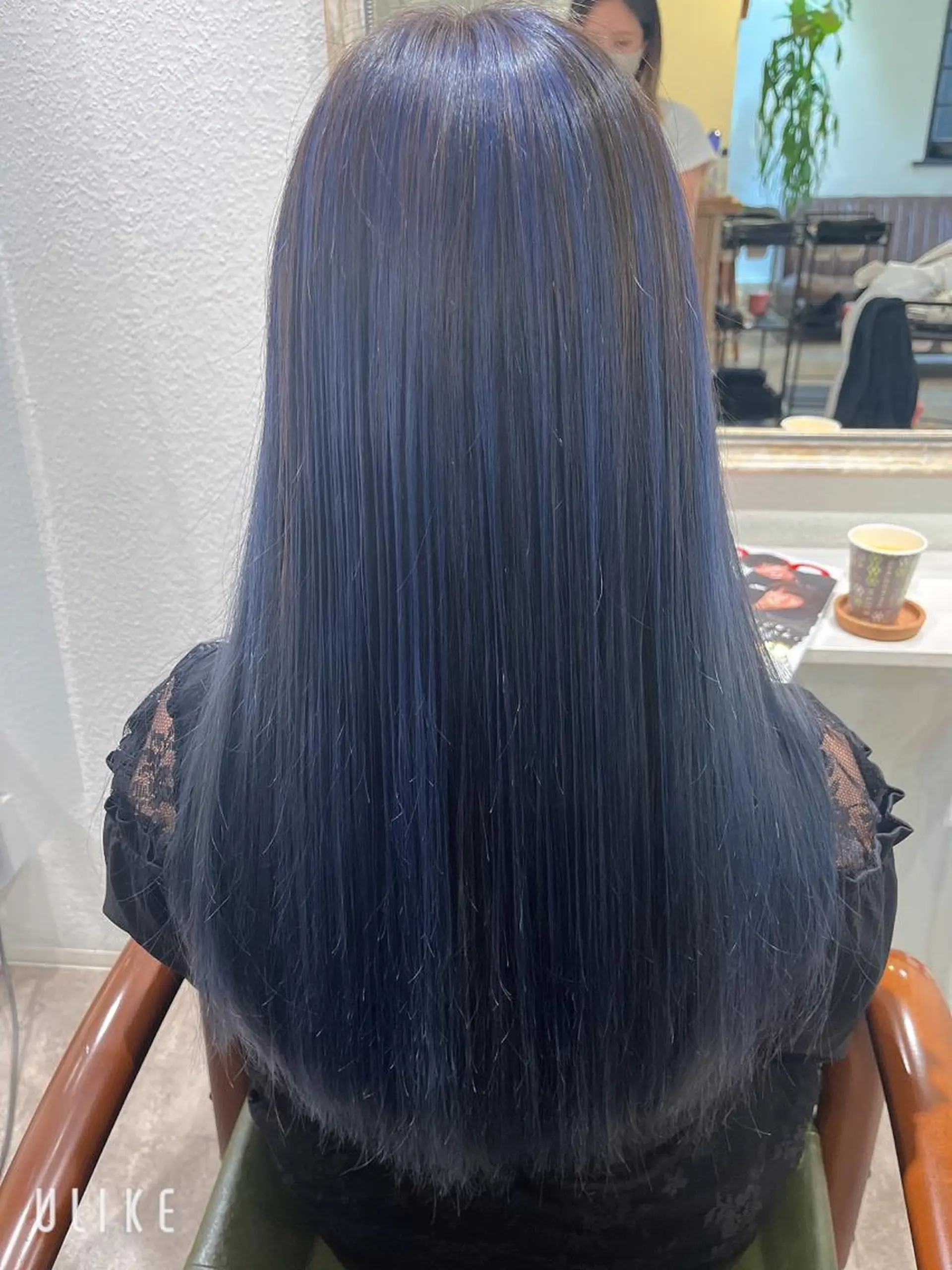 ロング カラー バレイヤージュ ブルーカラー レイヤーカット カット ヘアカラー トリートメント 渡辺 加菜子のヘアスタイル