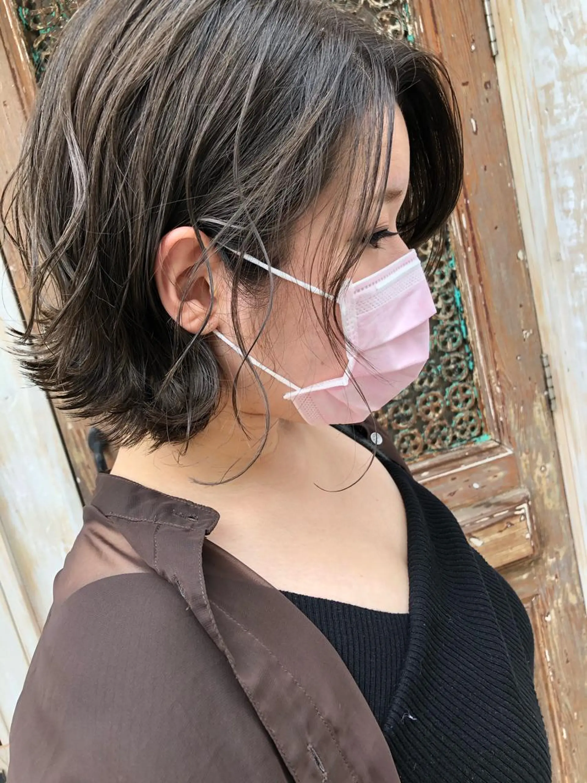 ショート カラー ベージュカラー ブリーチ 透明感カラー フォギーベージュ 舘野 太嘉宏のヘアスタイル