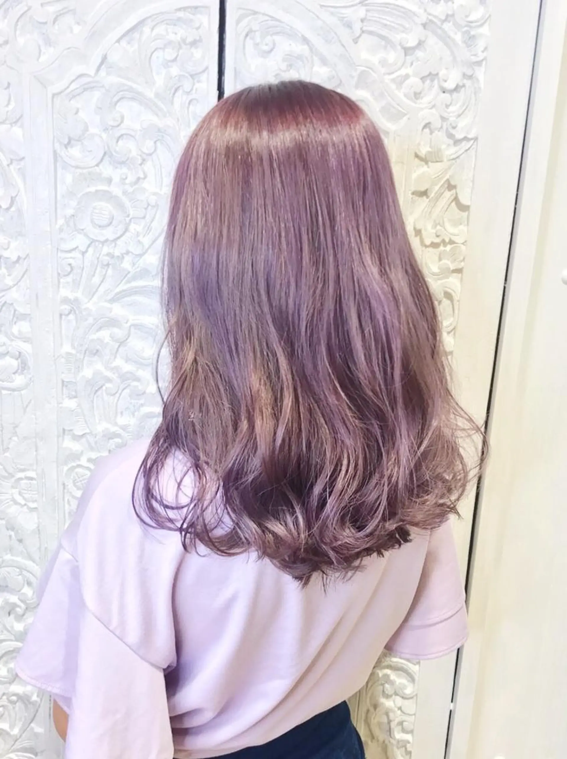 ロング カラー バイオレットカラー ヘアカラー トリートメント 宮下 愛璃紗のヘアスタイル