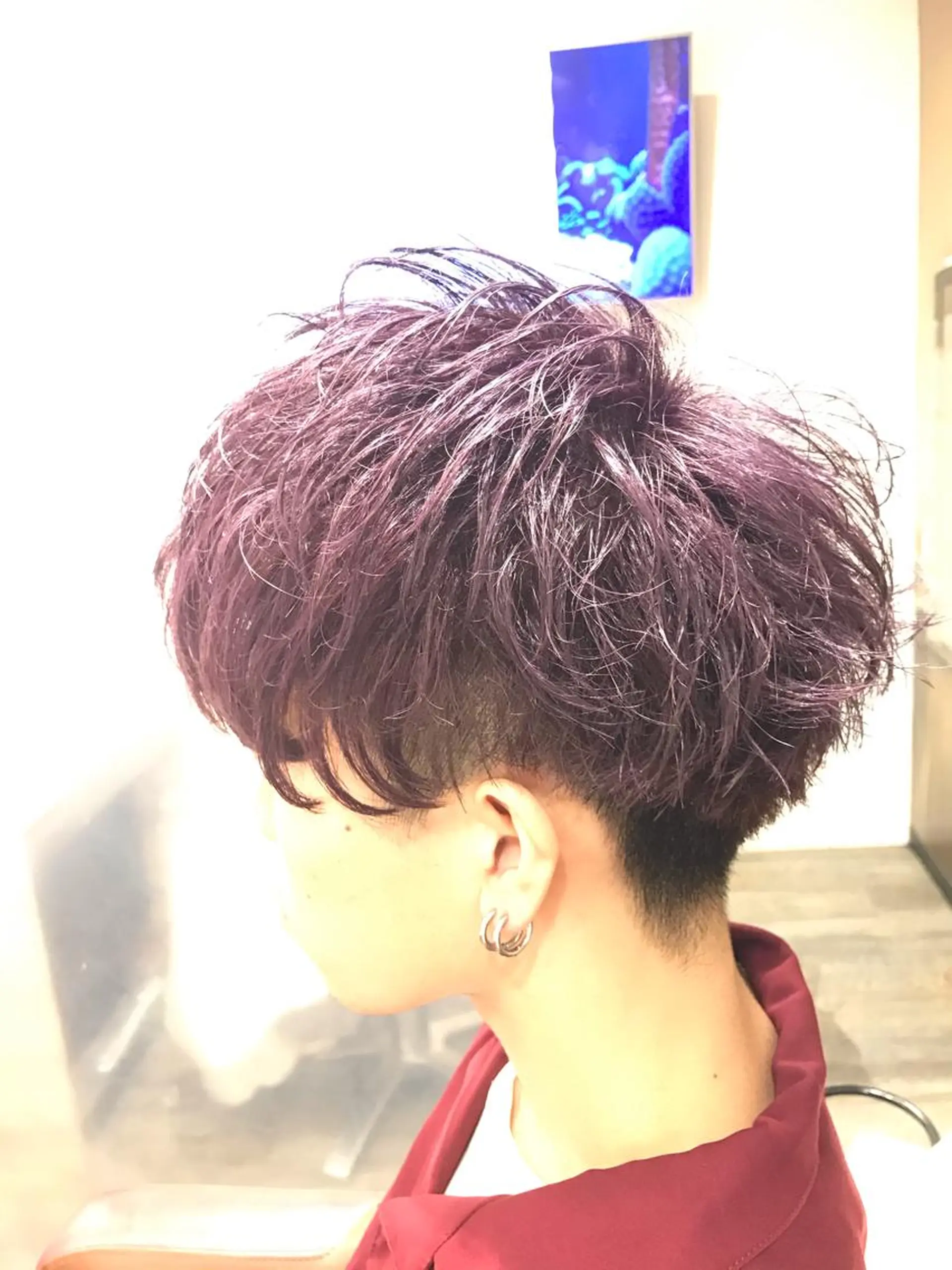 ショート カラー メンズ マッシュ パープルカラー 12月限定クーポン 💕大量更新ブリーチのヘアスタイル