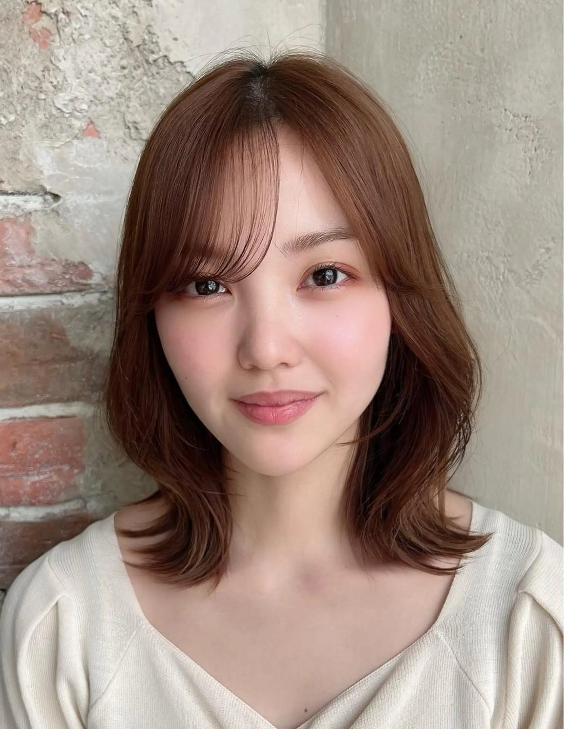 ミディアム くびれヘア カット ヘアカラー トリートメント 🧡くびれヘア/前髪 顔周り🧡久原結衣のヘアスタイル