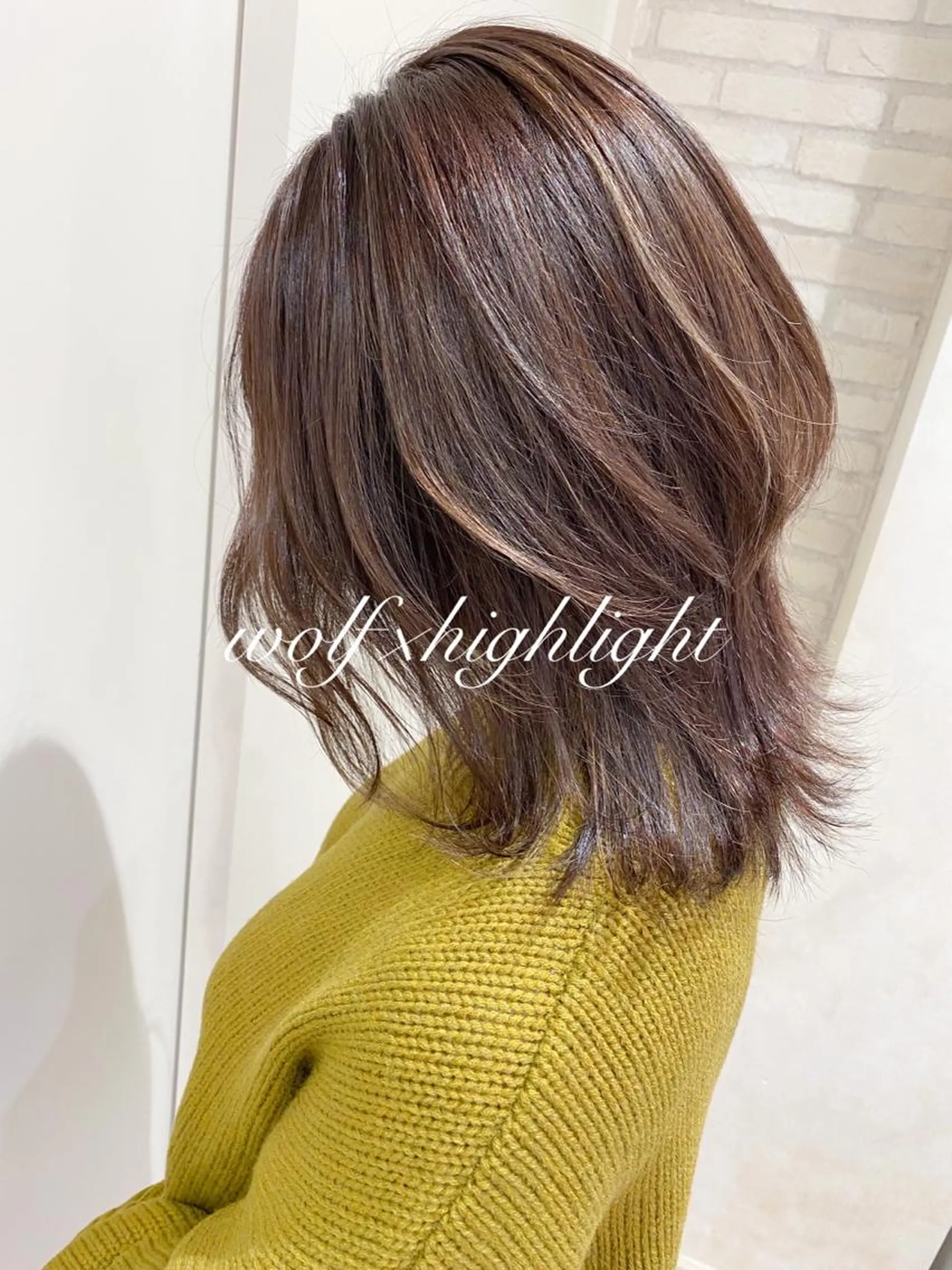 ミディアム カラー ハイライトカラー ハイライト ウルフカット 横浜🍒耳つぼ エクステ／RIEのヘアスタイル