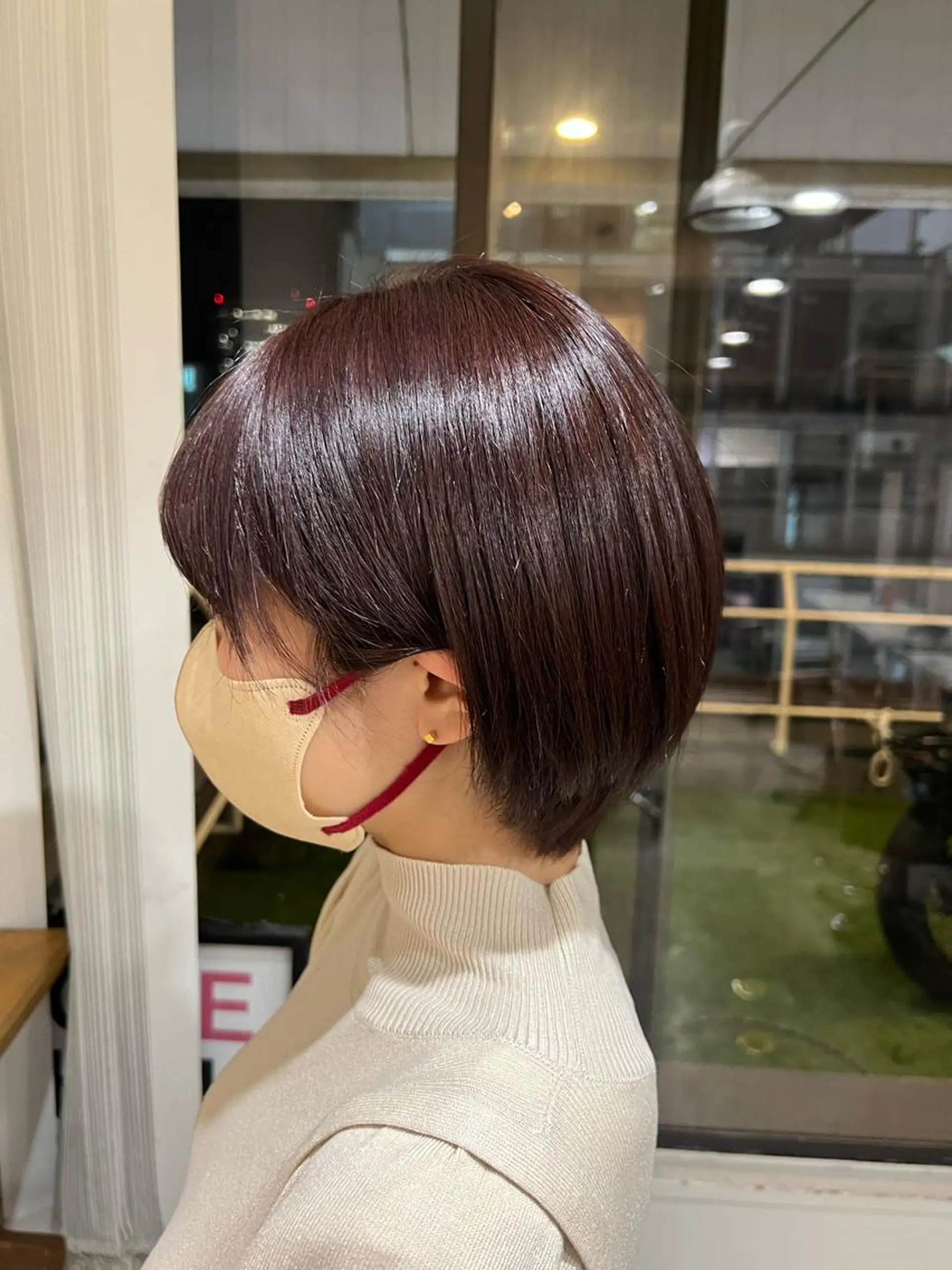 ショート ラベンダーブラウン ヘアカラー トリートメント ヘアセット 金子 廉のヘアスタイル