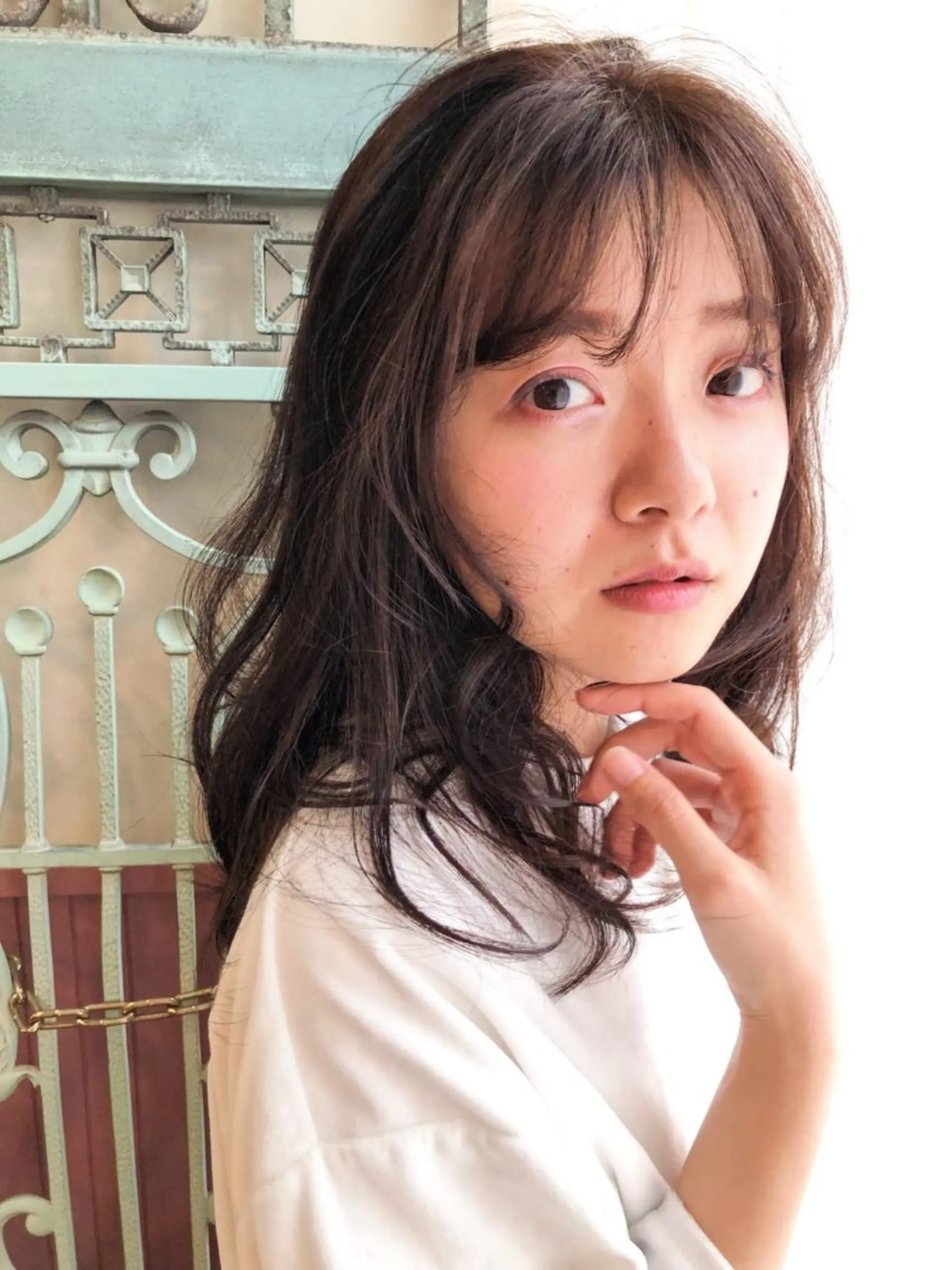 セミロング カラー パーマ ヘアアレンジ メンズ メンズパーマ セミロングパーマ ローズカラー トリートメント 表参道Lise おおいしおりのヘアスタイル