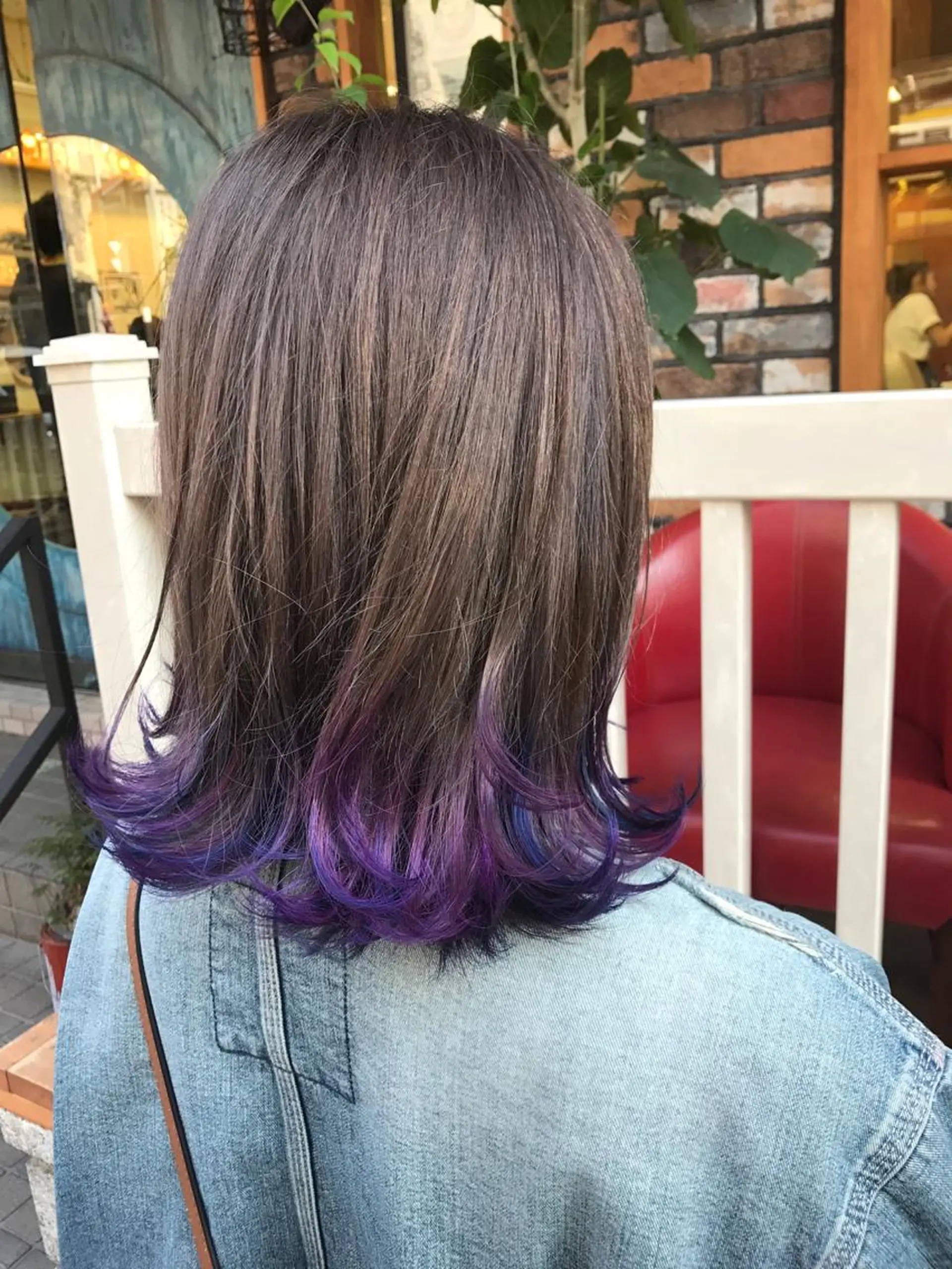 ミディアム パープルカラー 平尾 拓也のヘアスタイル