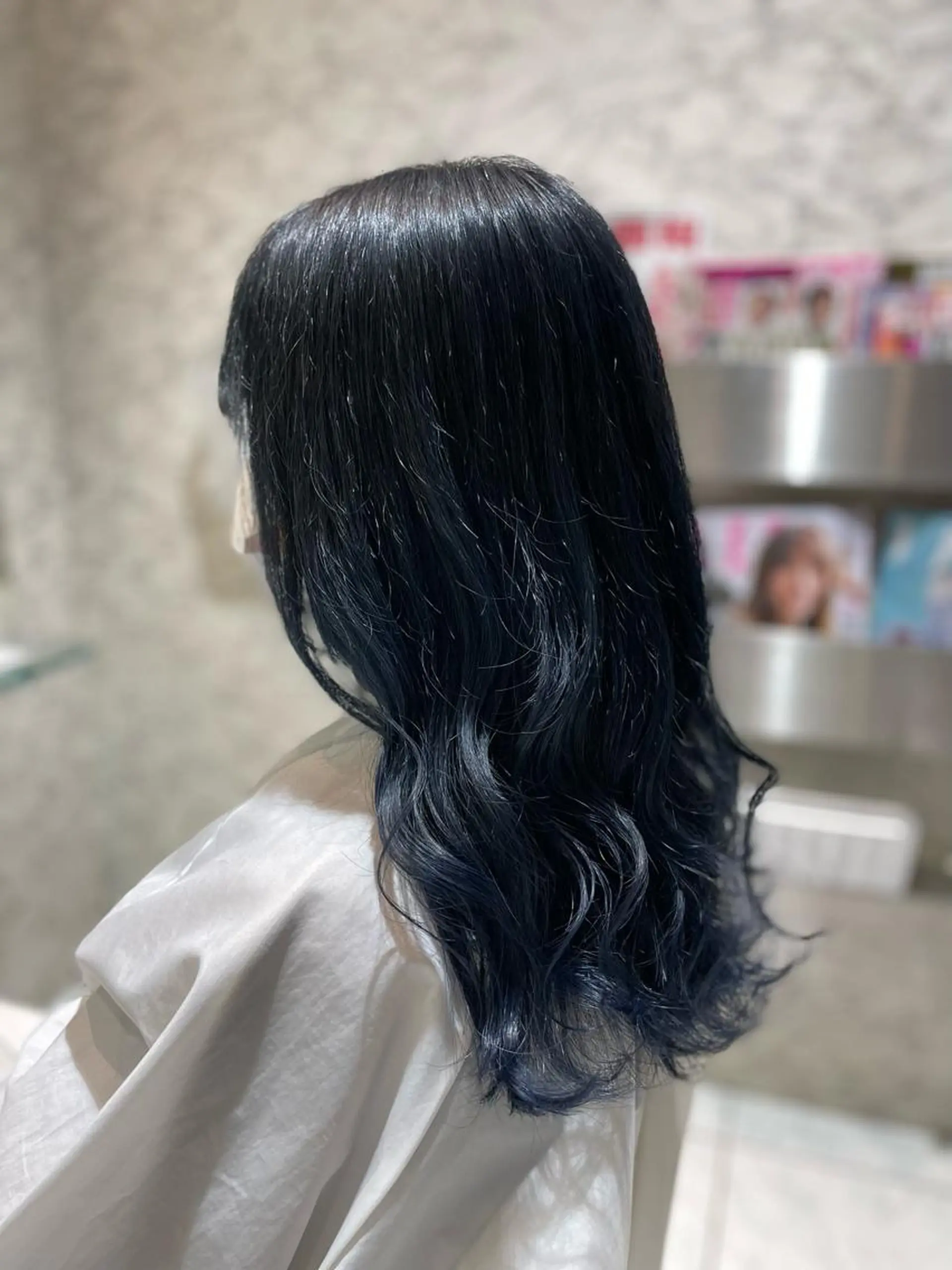 ロング カラー ブルーカラー ネイビーカラー AGU hair vigor 三条店所属・AGU 三条店 林　雄のヘアスタイル