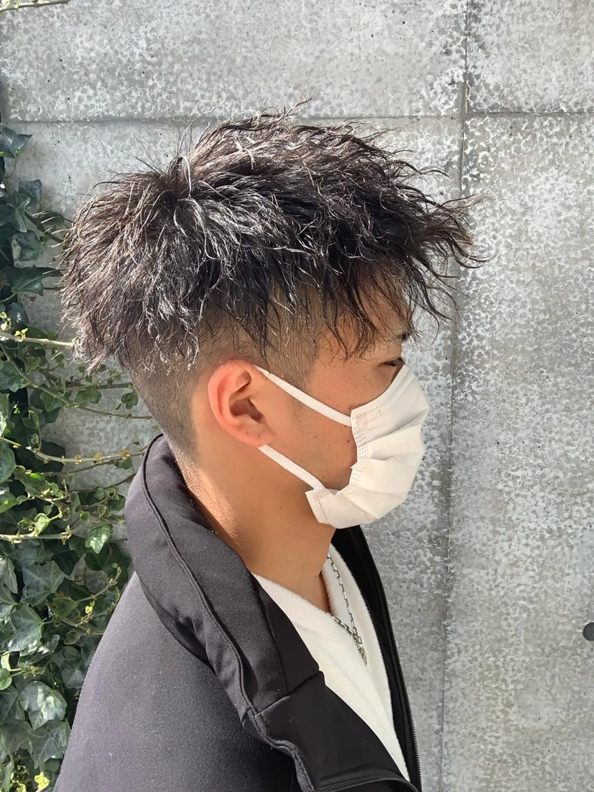 ショート パーマ メンズ メンズパーマフェード シモジタカヒロのヘアスタイル