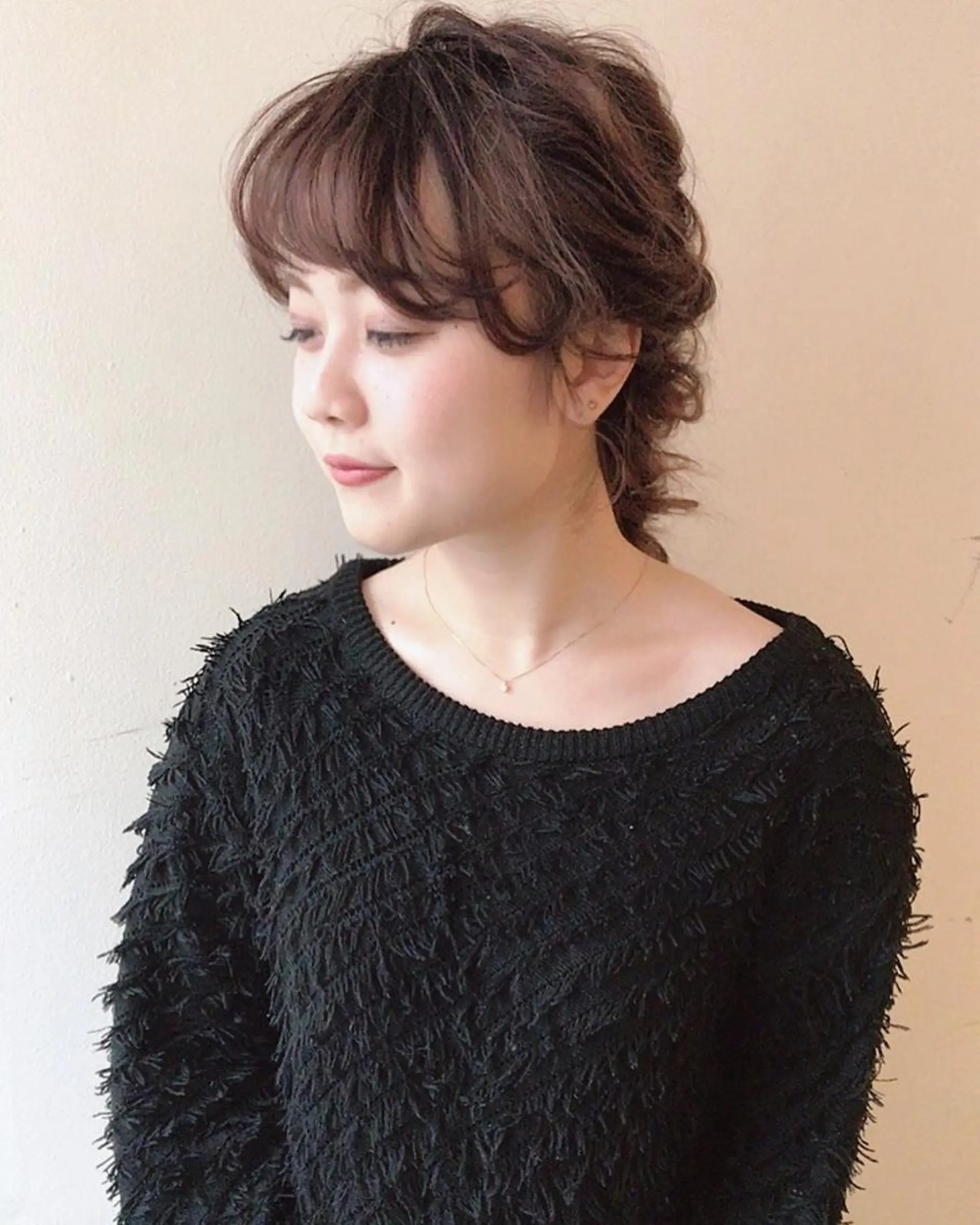 セミロング ヘアアレンジ 小顔カット ⭐️ アユミ⭐️のヘアスタイル