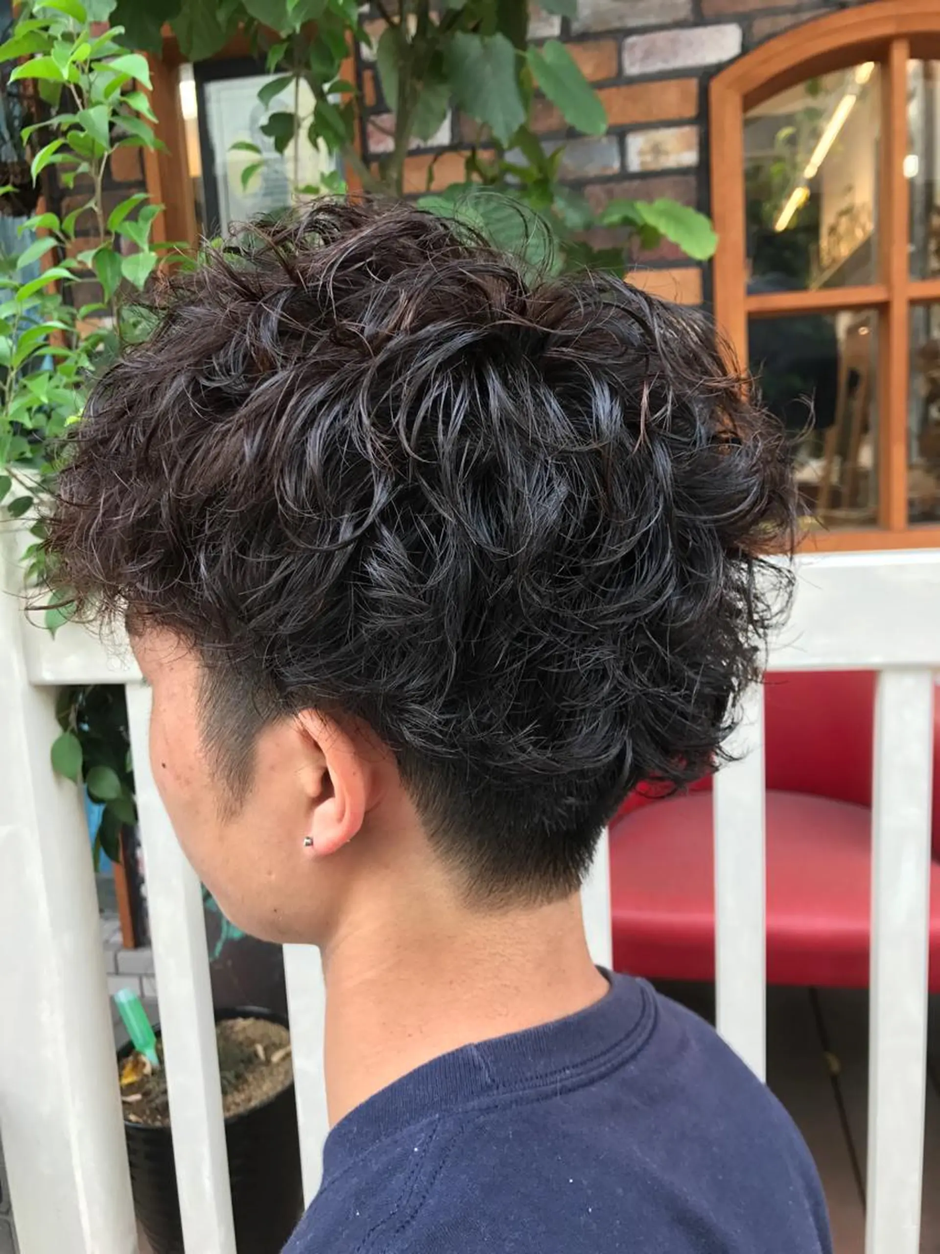 ショート パーマ メンズ メンズパーマ スパイラルパーマ 平尾 拓也のヘアスタイル