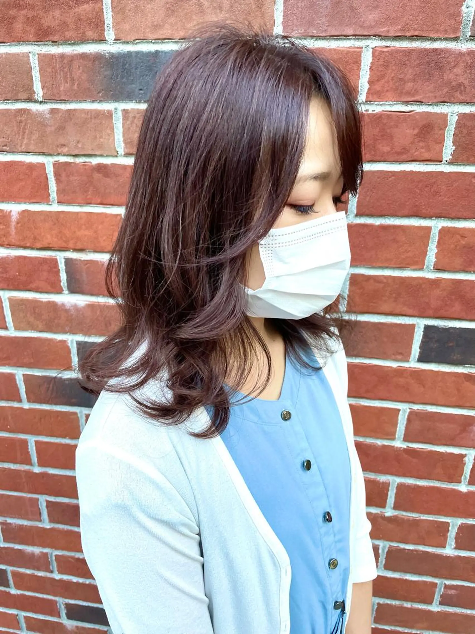 セミロング カラー アッシュ ピンクカラー ピンクアッシュ カット ヘアカラー トリートメント 縞田 健一のヘアスタイル