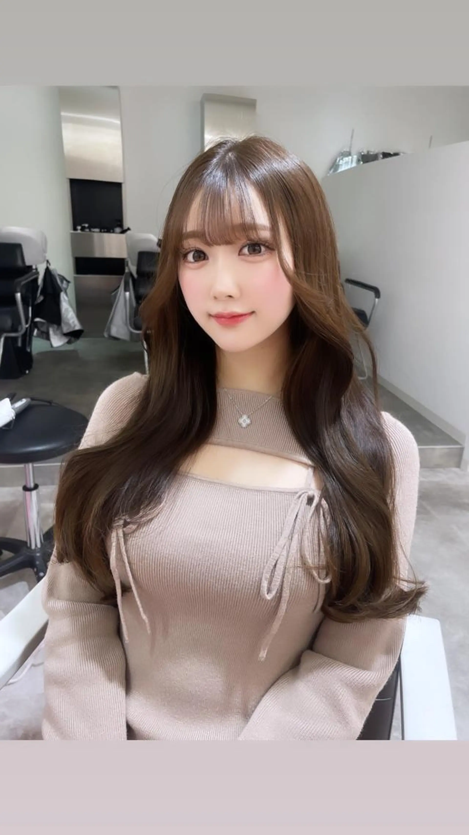 ロング カット ヘアカラー トリートメント 髪質改善韓国レイヤー SHIORI🦋のヘアスタイル