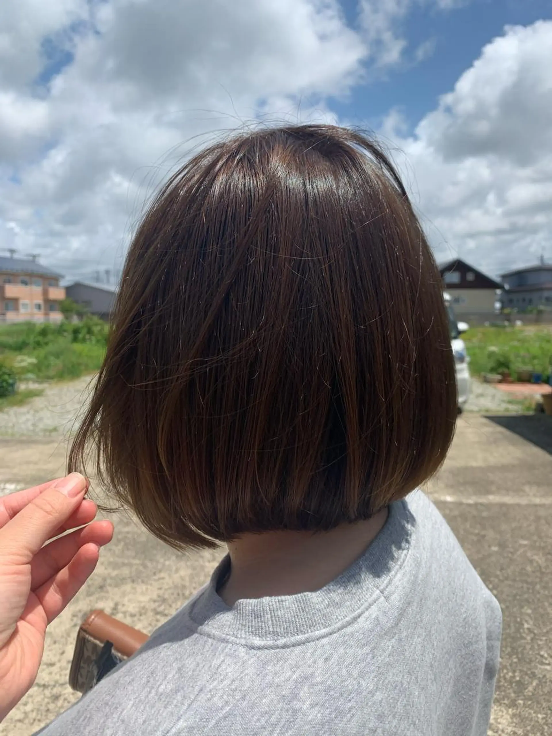 ショート カラー ボブ カット ヘアカラー トリートメント ストウ ナナエのヘアスタイル