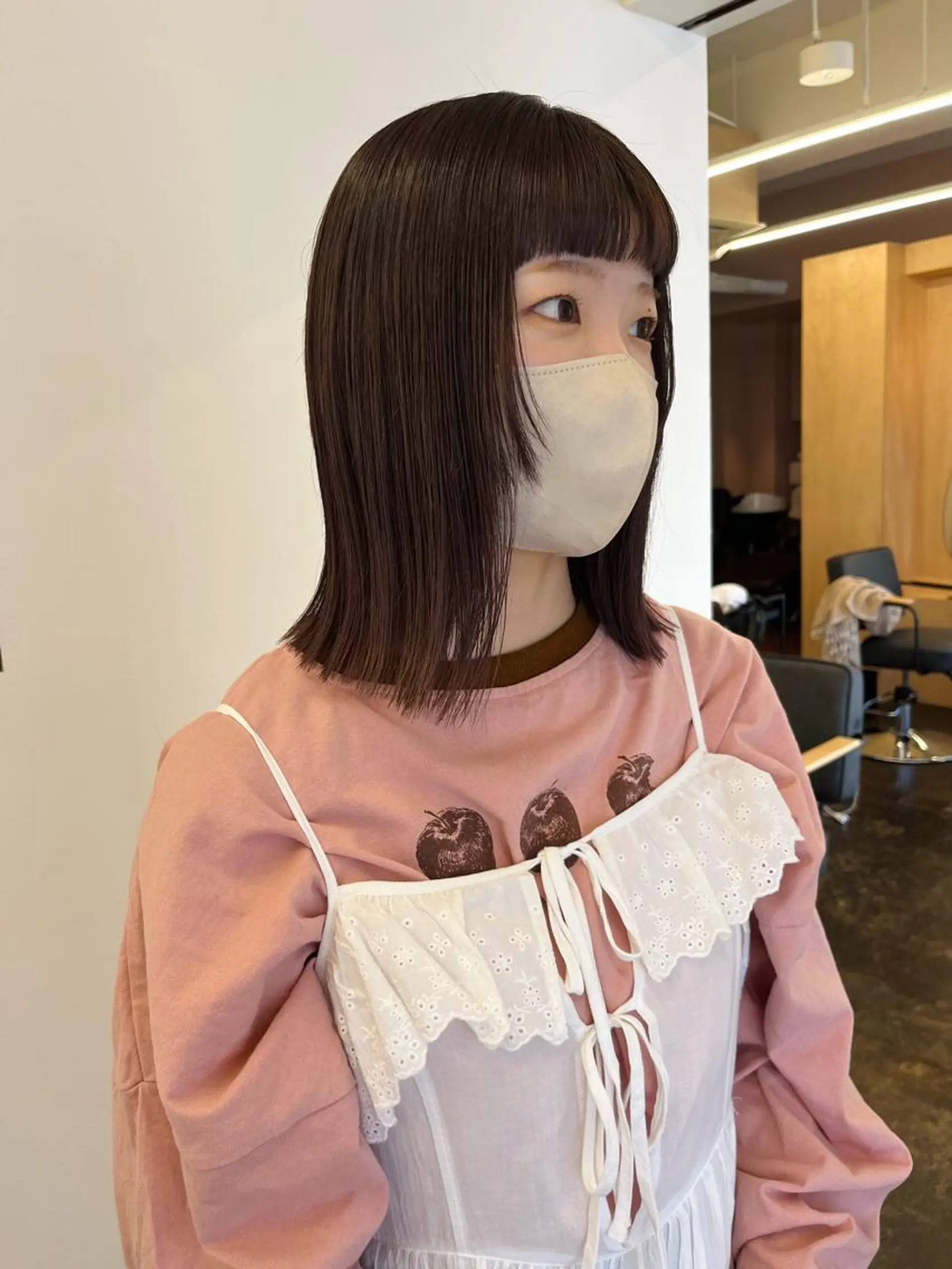 ミディアム カラー グレージュ ラベンダーカラー ラベンダーグレージュ ラベンダーグレー カット ヘアカラー 西山 紗耶香🪽 透明感カラー/ボブのヘアスタイル