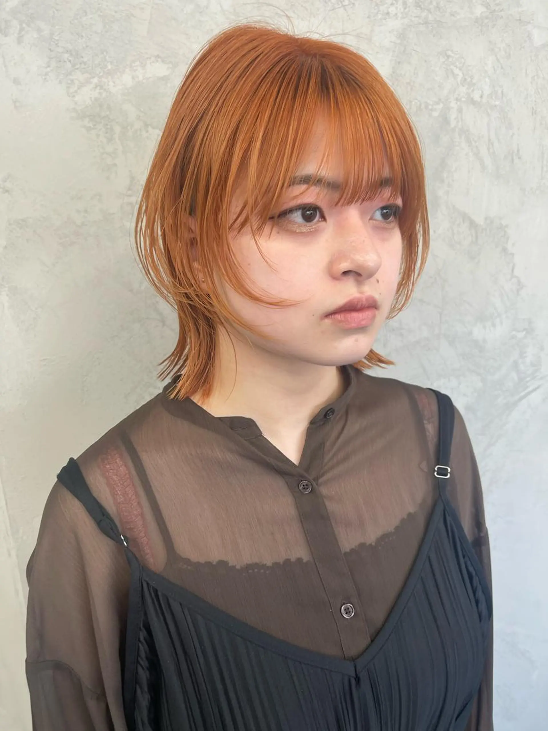 ショート カラー オレンジ miyu🎀まつ毛 /耳つぼジュエリーのマツエク・マツパデザイン
