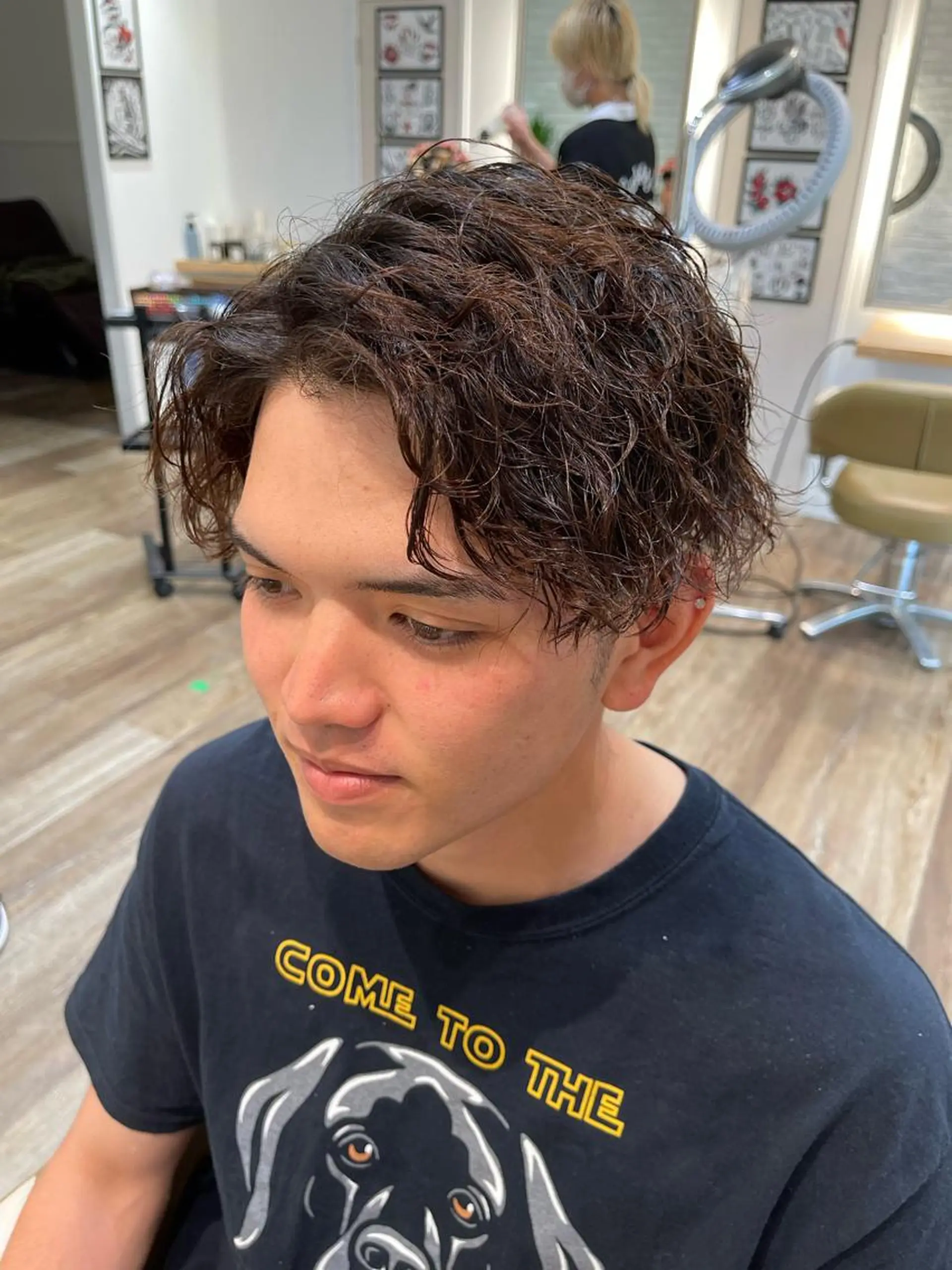 ミディアム パーマ メンズ カット パーマ メンズパーマ 北原寿樹のヘアスタイル