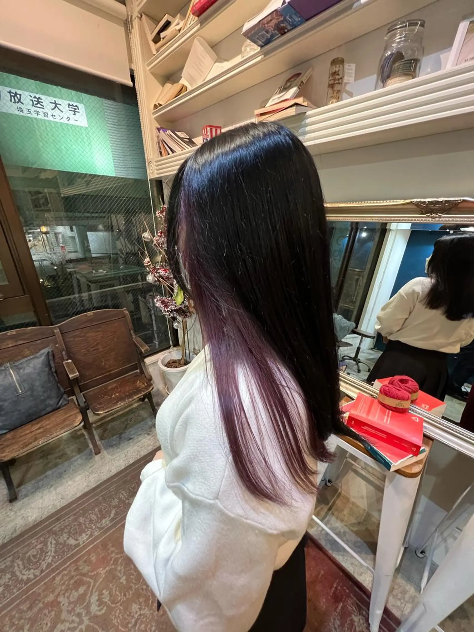 セミロング カラー ヘアアレンジ 黒髪 ブルーカラー ブルーブラック ラベンダーカラー ピンクカラー ヘアカラー トリートメント ヘアセット 金子 廉のヘアスタイル