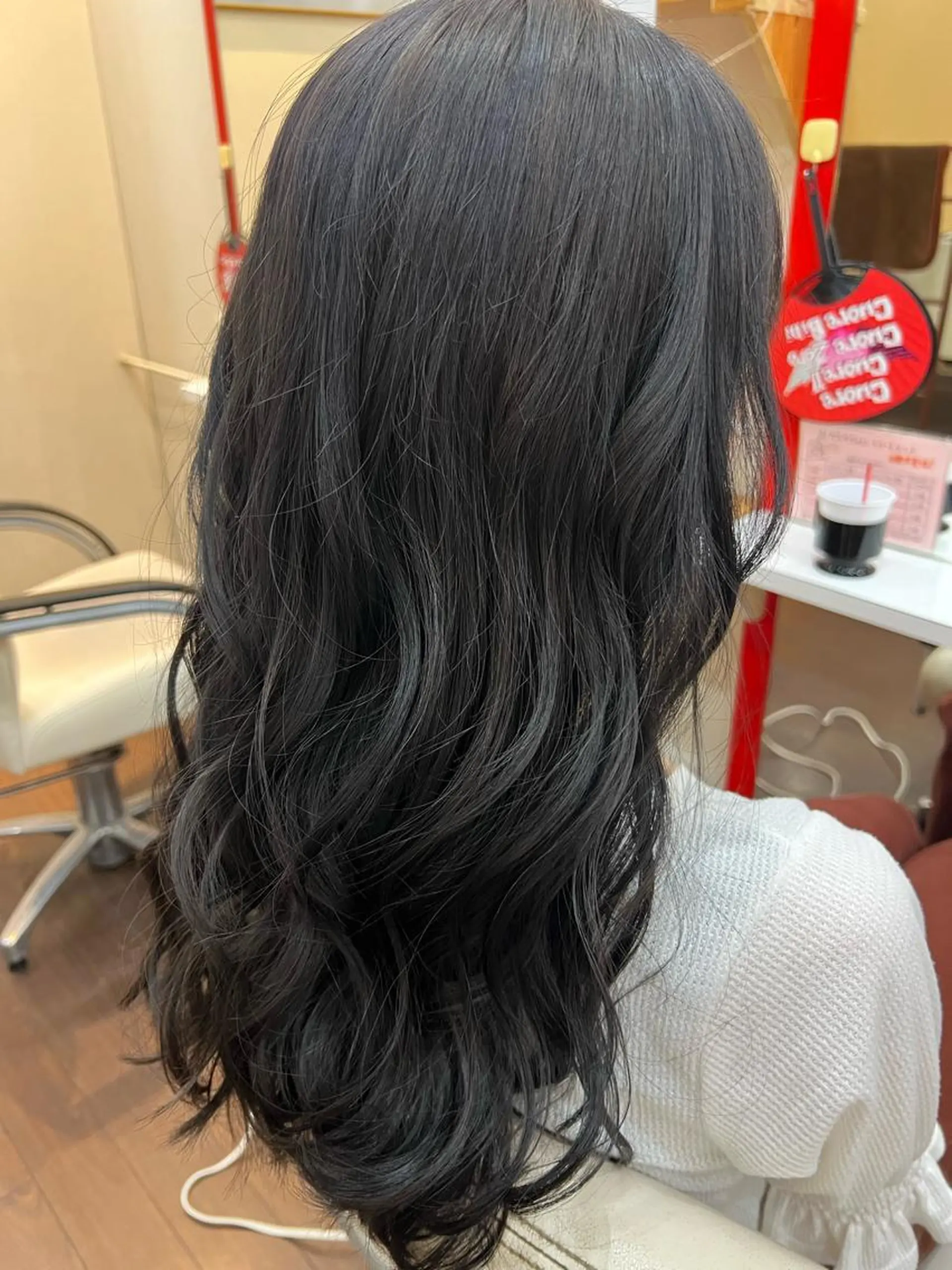 セミロング カラー 黒髪 ブルーカラー ブルーブラック カット ヘアカラー まさき✂︎ブリーチ／ デザインカラーのヘアスタイル