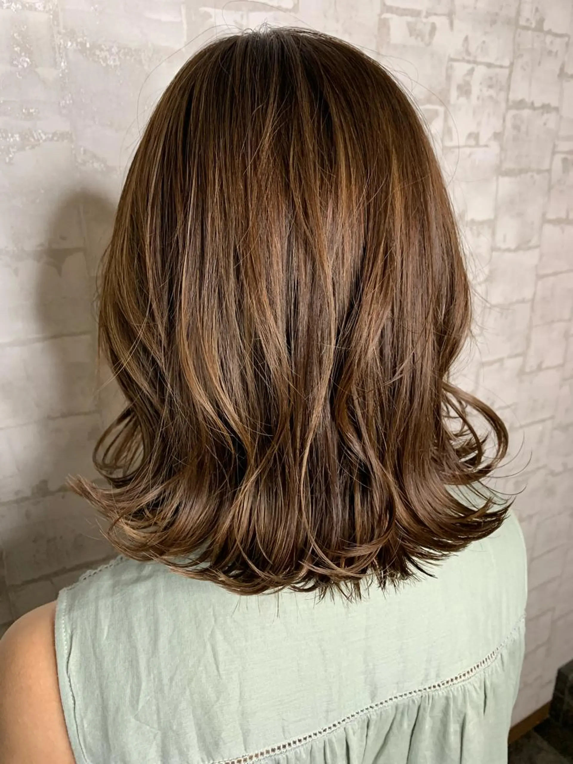 ミディアム カラー カット ヘアカラー トリートメント 船津武俊 フナツタケトシのヘアスタイル