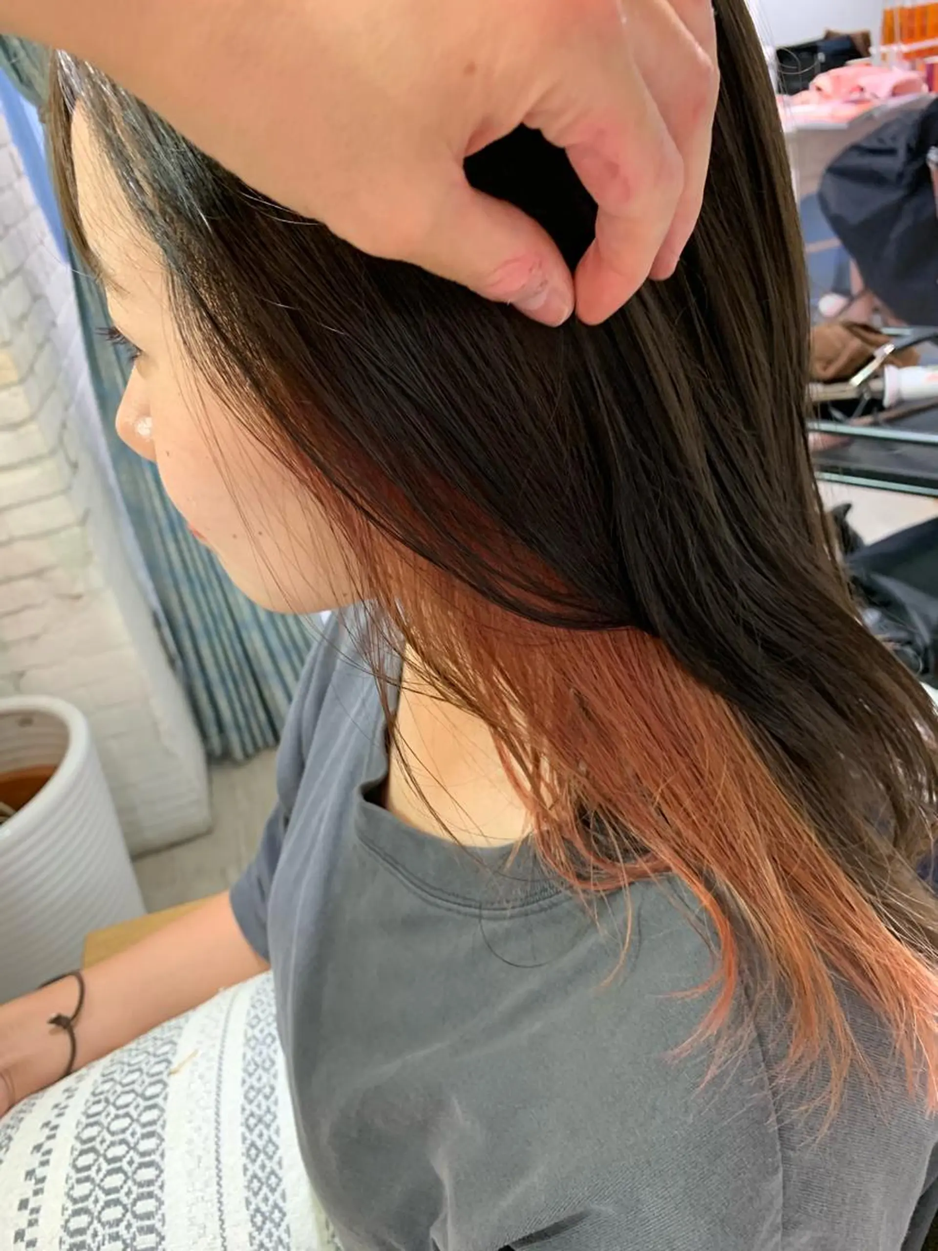 セミロング カラー パーマ ヘアアレンジ レイヤー&カラー 人気美容師倉崎涼のヘアスタイル