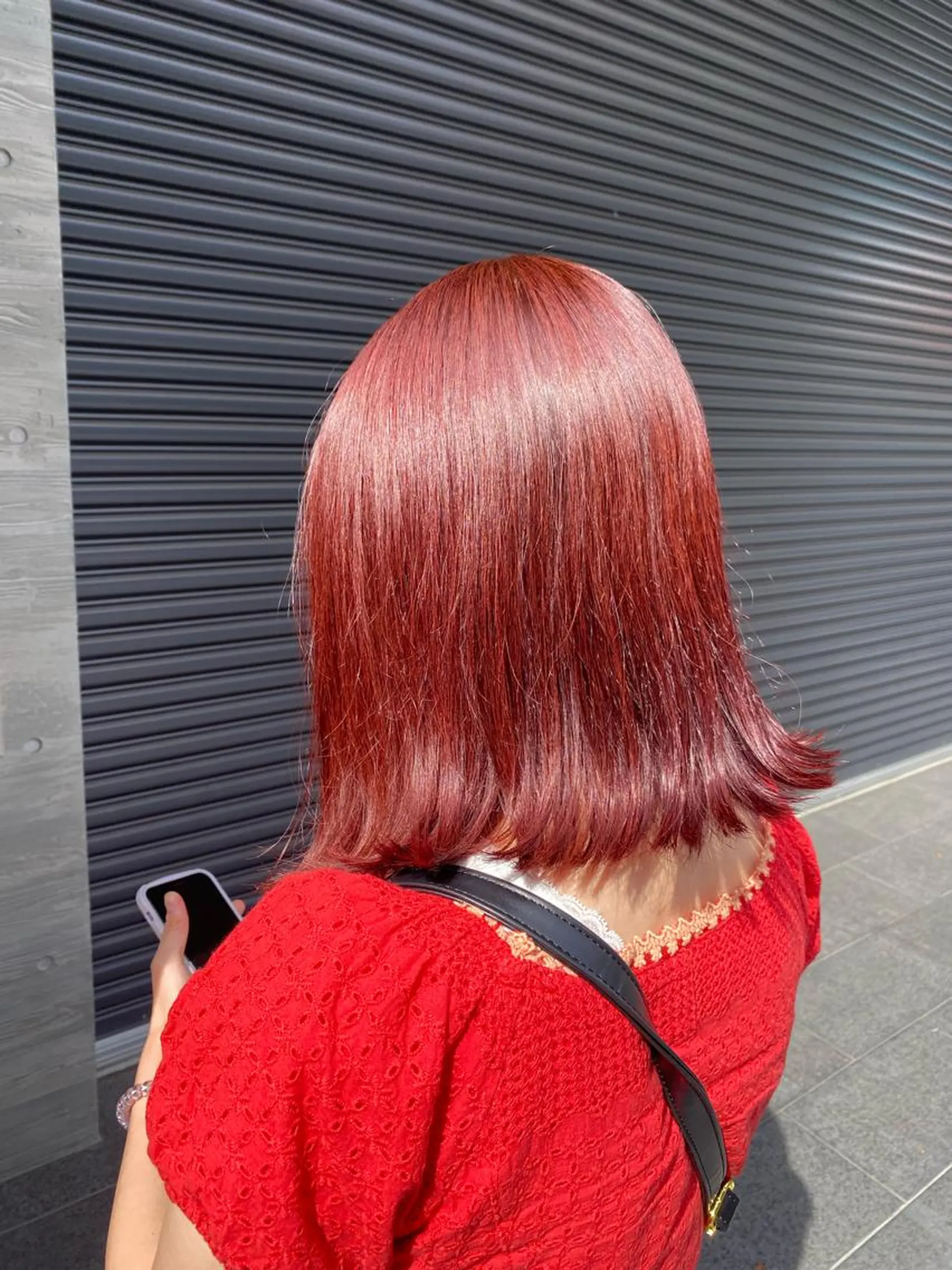 ミディアム カット トリートメント YASU🍎ボブ/ 赤系カラー/髪質改善のヘアスタイル