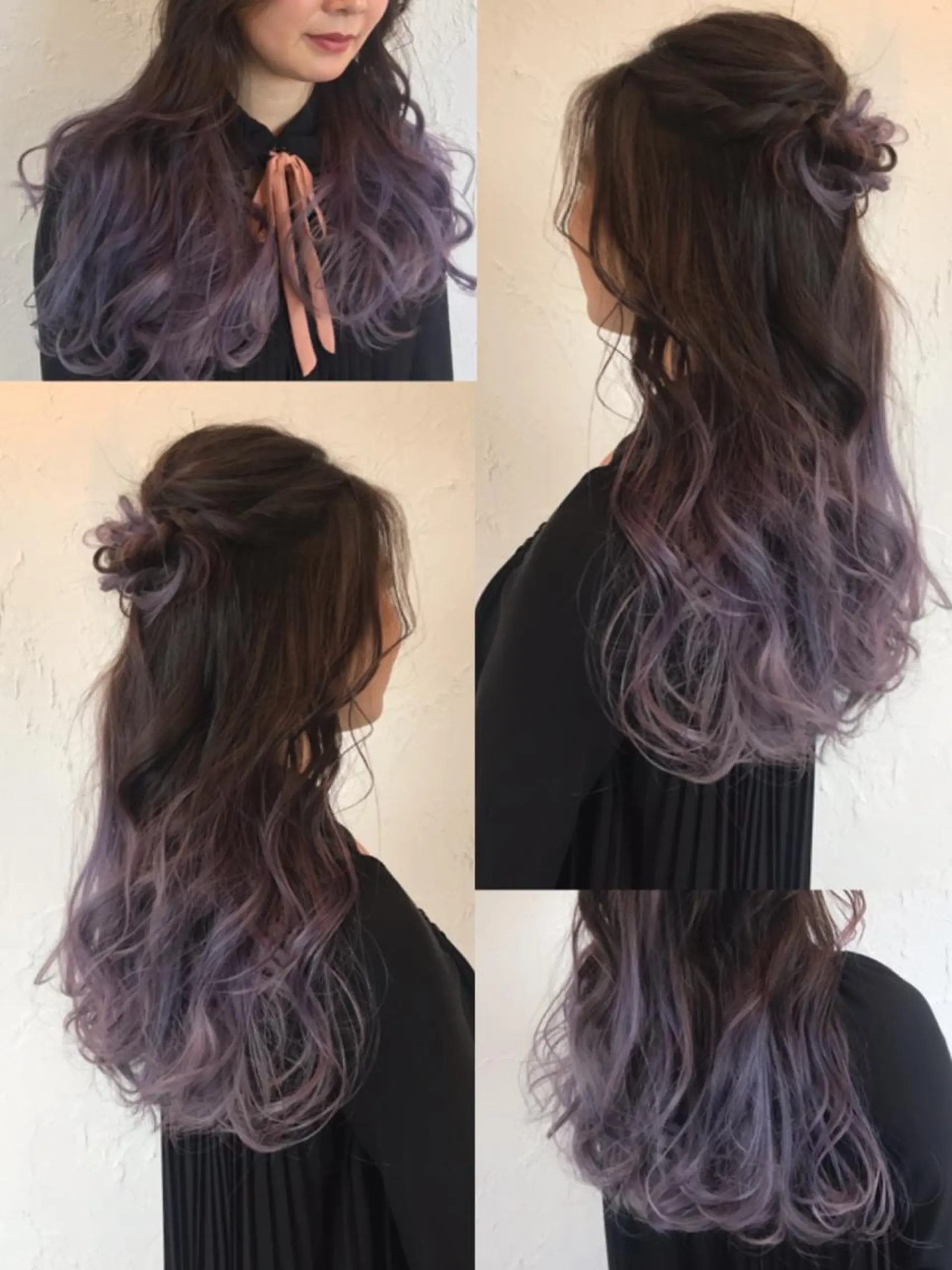 ロング カラー パーマ ヘアアレンジ メンズ メンズバレイヤージュ バレイヤージュ 透明感カラー ラベンダーカラー レイヤーカット 美容室 ソンリエのヘアスタイル