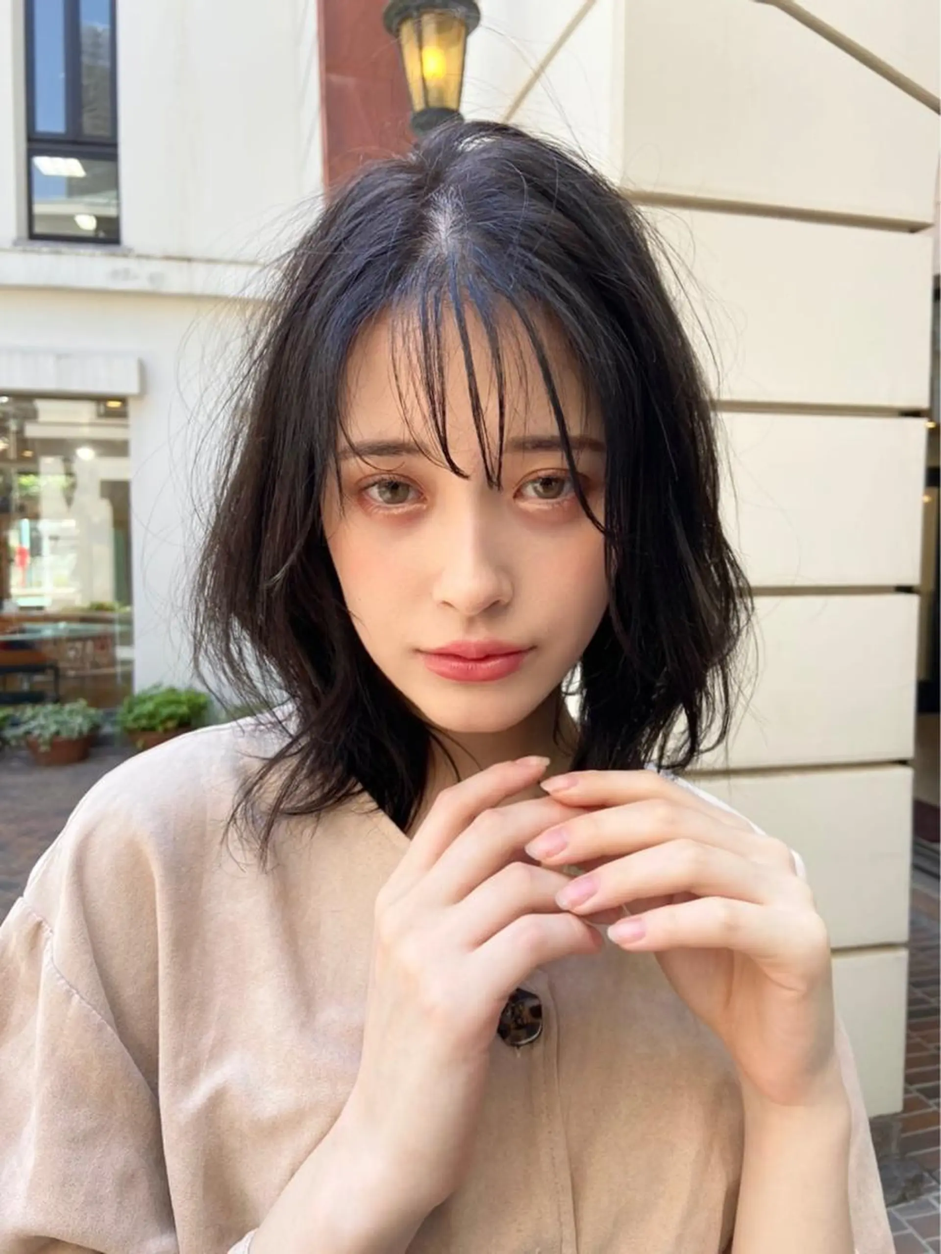 ミディアム カラー ヘアアレンジ ブラウンカラー ダークブラウン ヘアカラー トリートメント ヘアセット 金子 廉のヘアスタイル