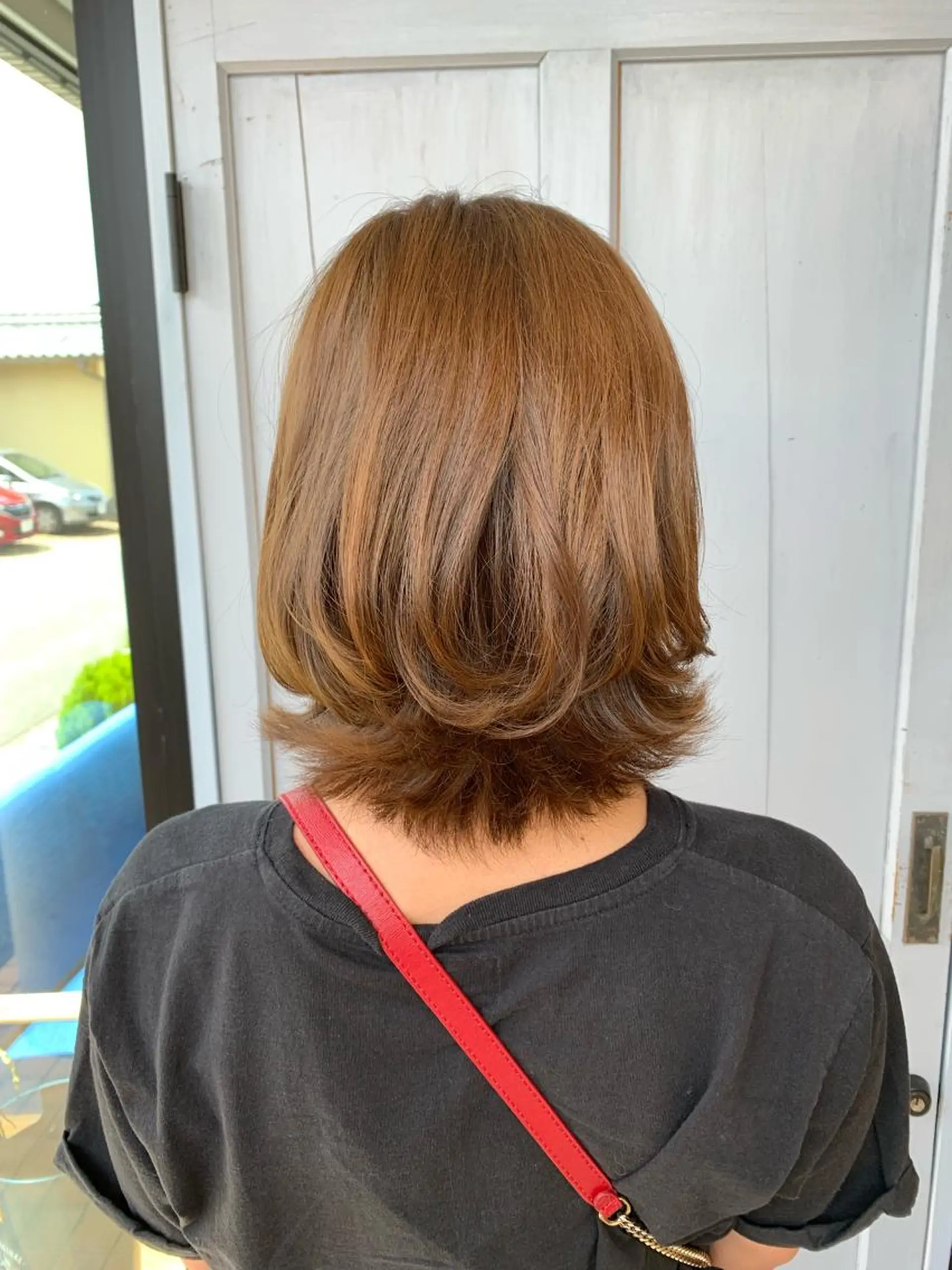 ミディアム カラー アッシュ ピンクカラー ツキダテ ユイのヘアスタイル