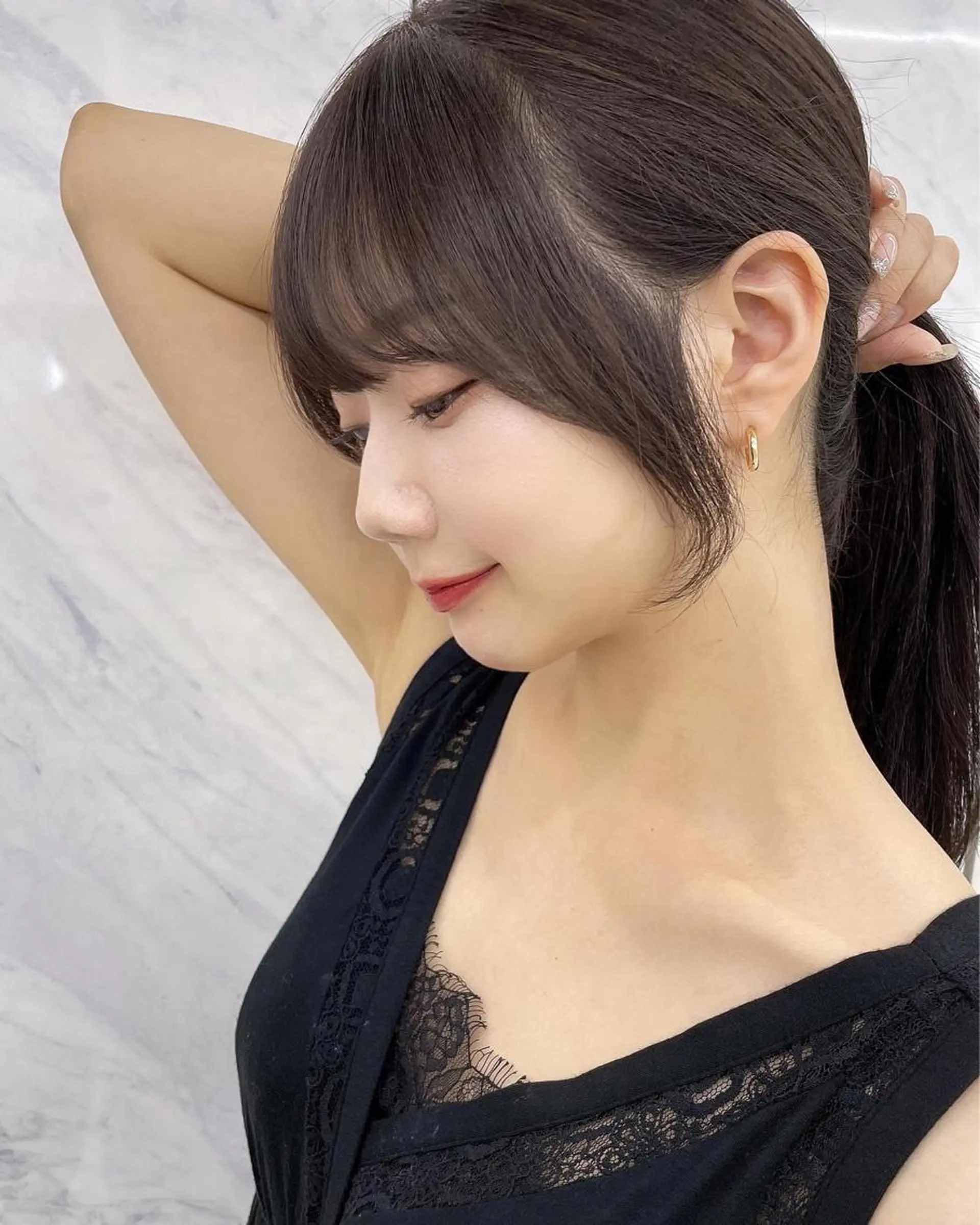 ロング カラー 小顔カット カット COA GINZA 空也/前髪/顔まわりのヘアスタイル