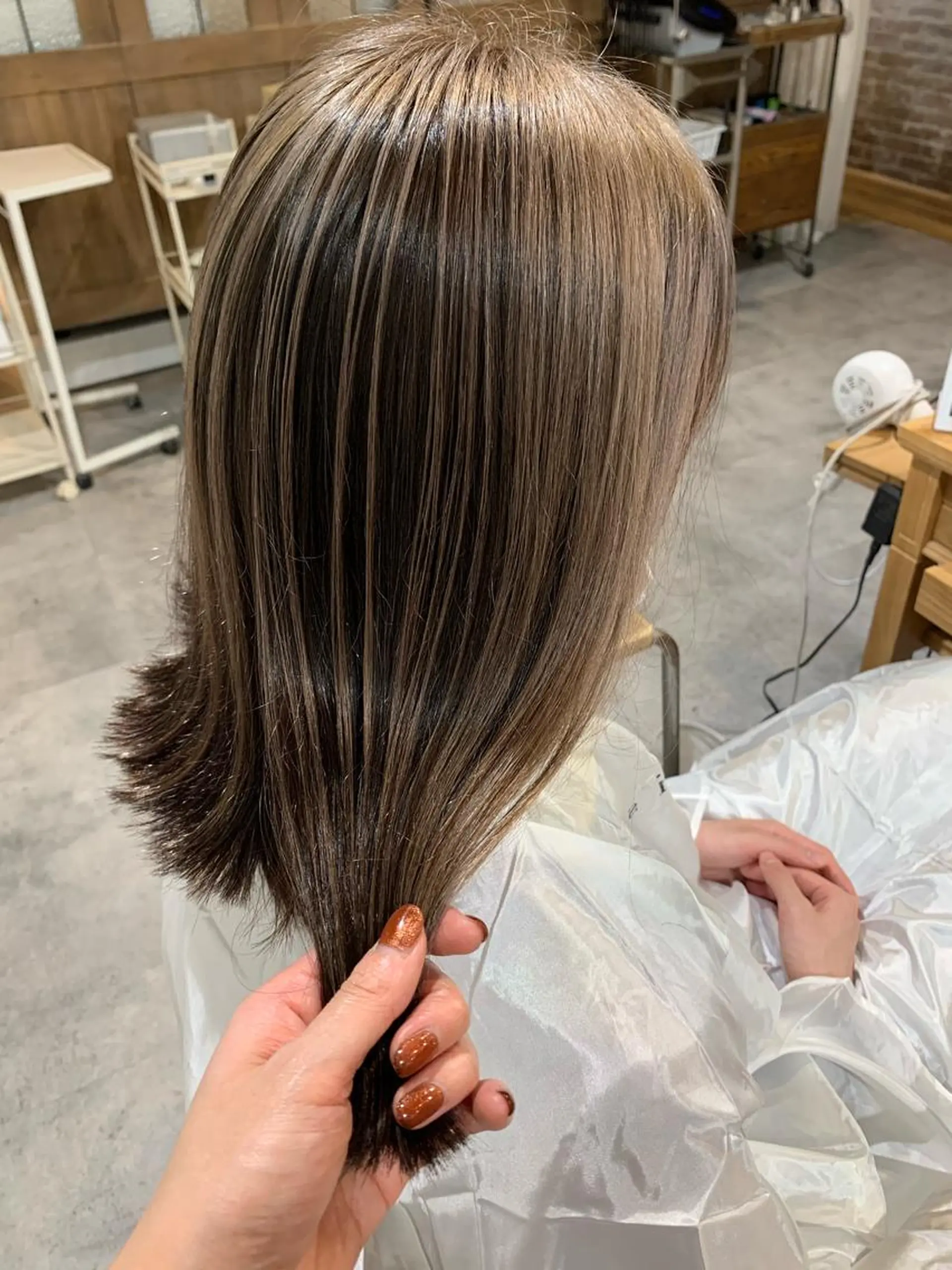 セミロング カラー ブリーチ/アレンジ 天満/chihiroのヘアスタイル