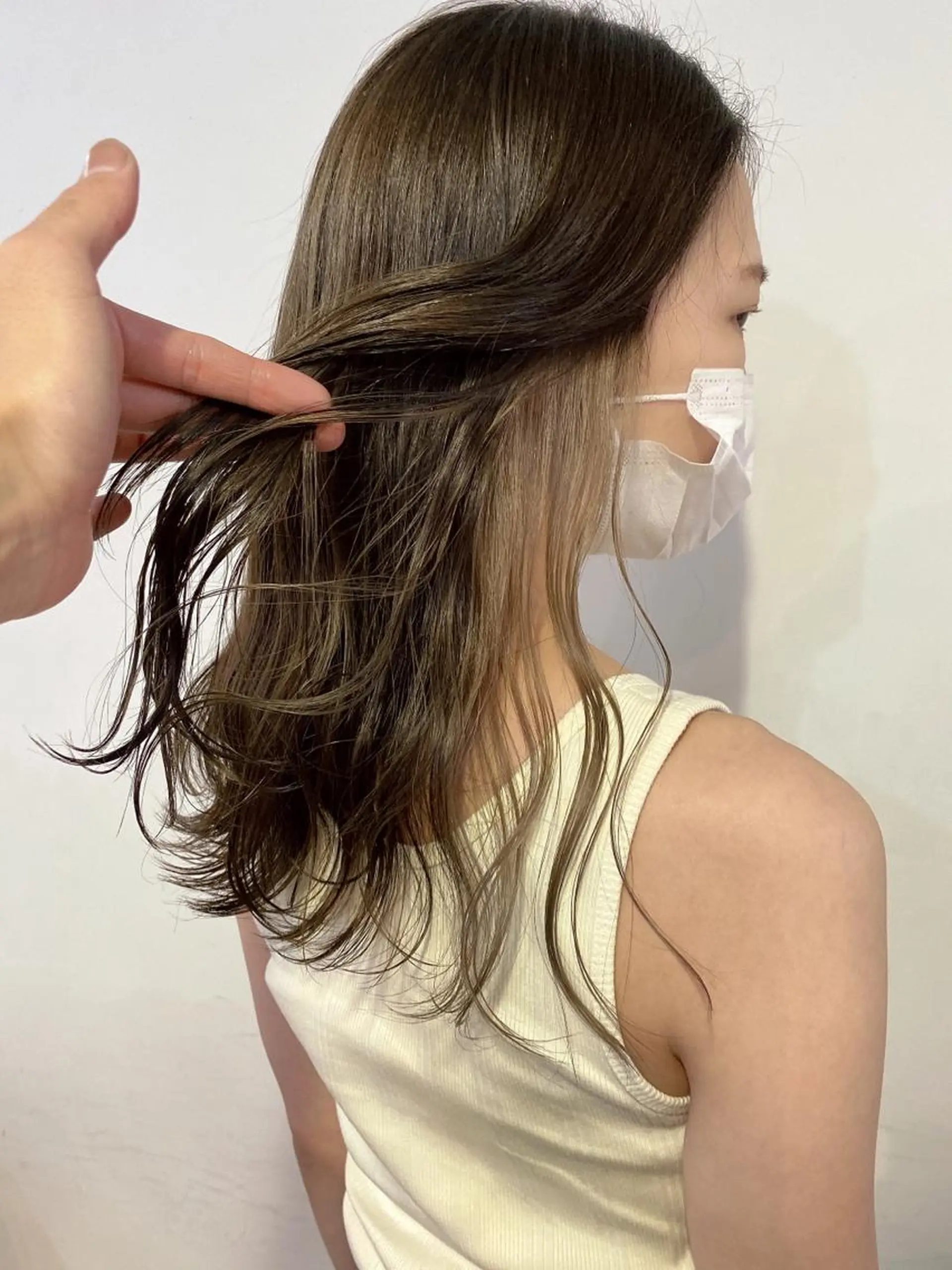 ロング カラー ヘアアレンジ 切りっぱなしボブ/ デザインカラー店長のヘアスタイル