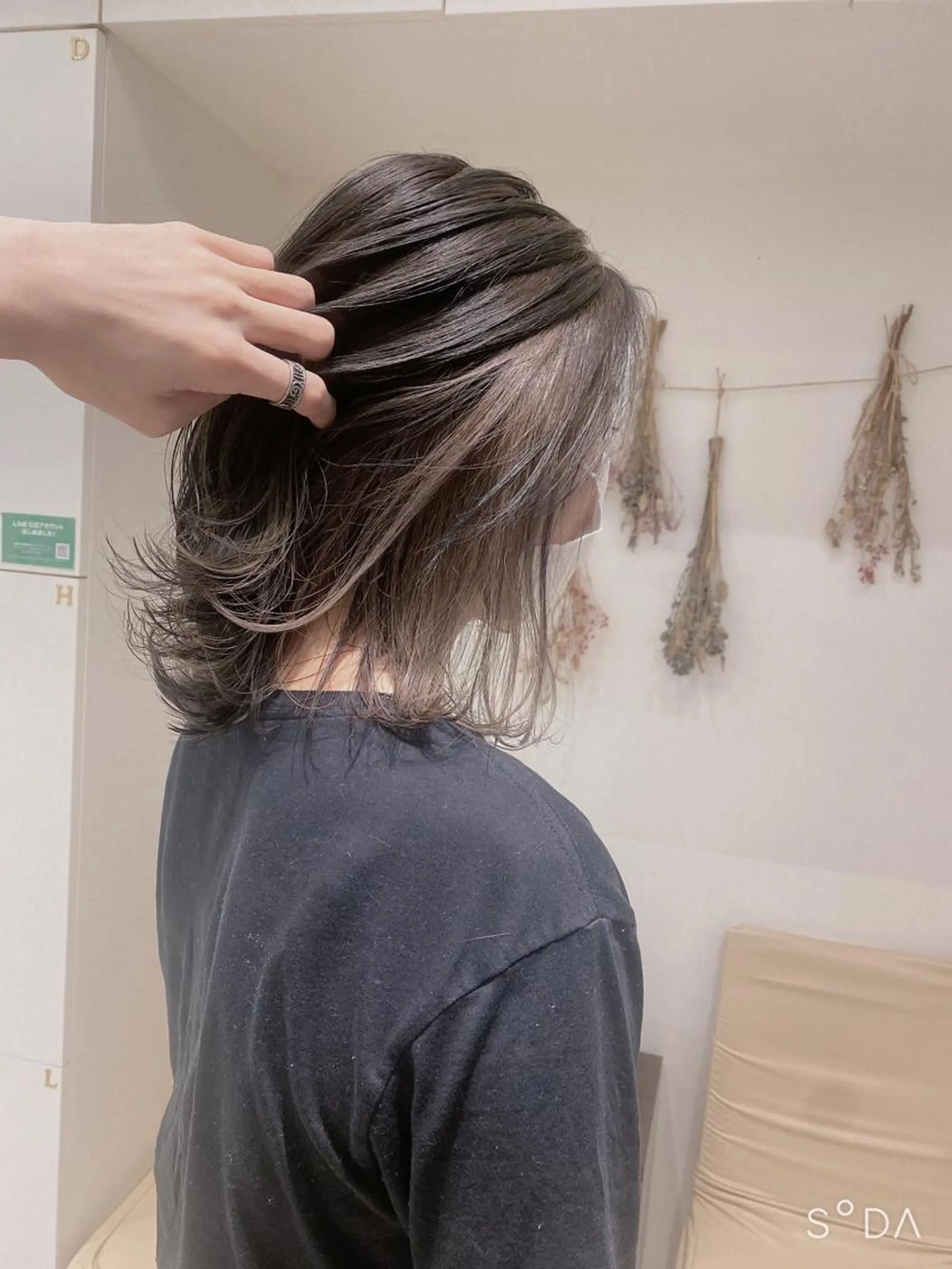 ミディアム カラー ダークグレー はだゆうき @hadadan08のヘアスタイル