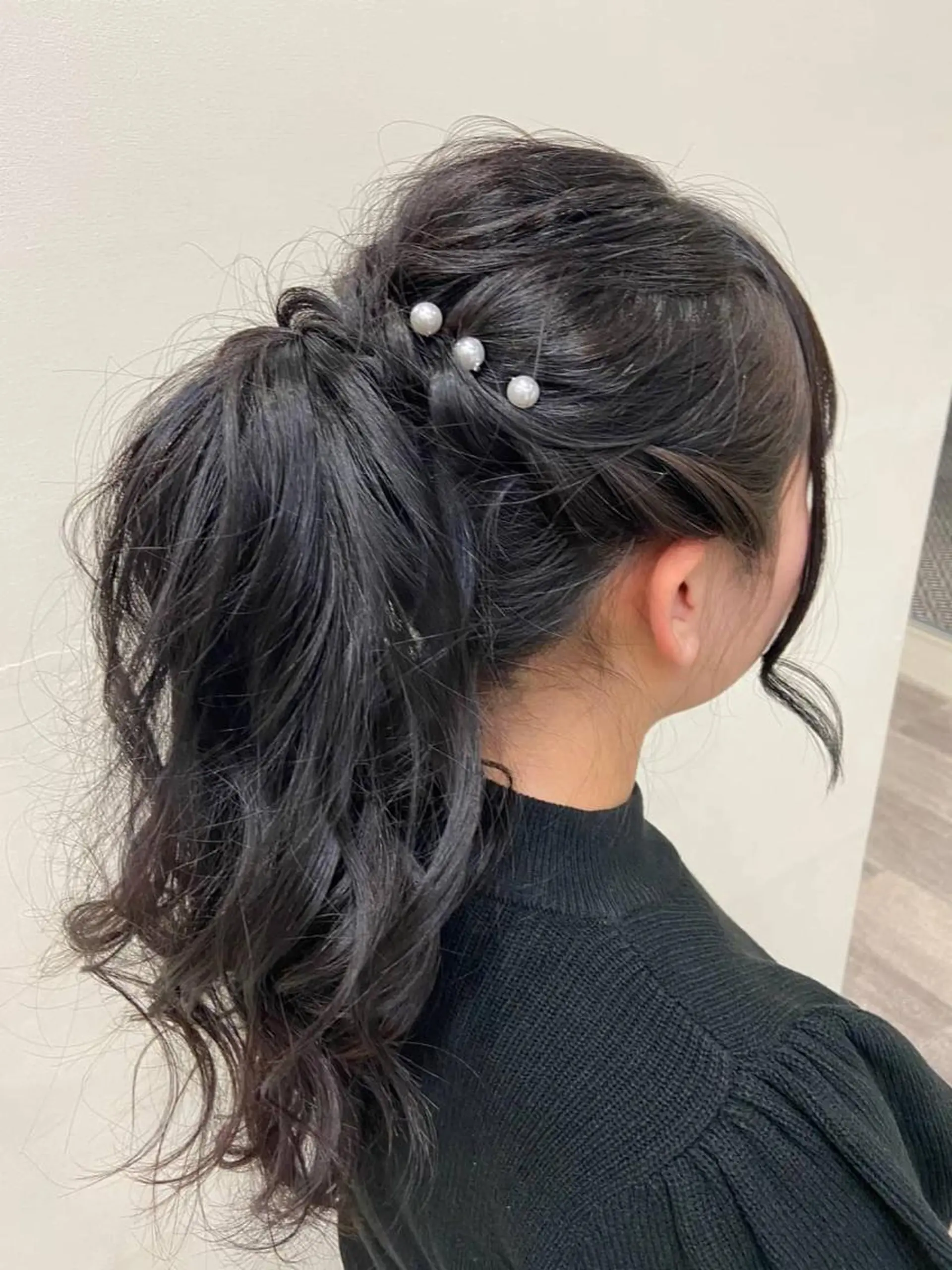ロング ヘアアレンジ ポニーテール 結婚式・ブライダル デート mugelca e'n所属・ワタナベ リリコのヘアスタイル