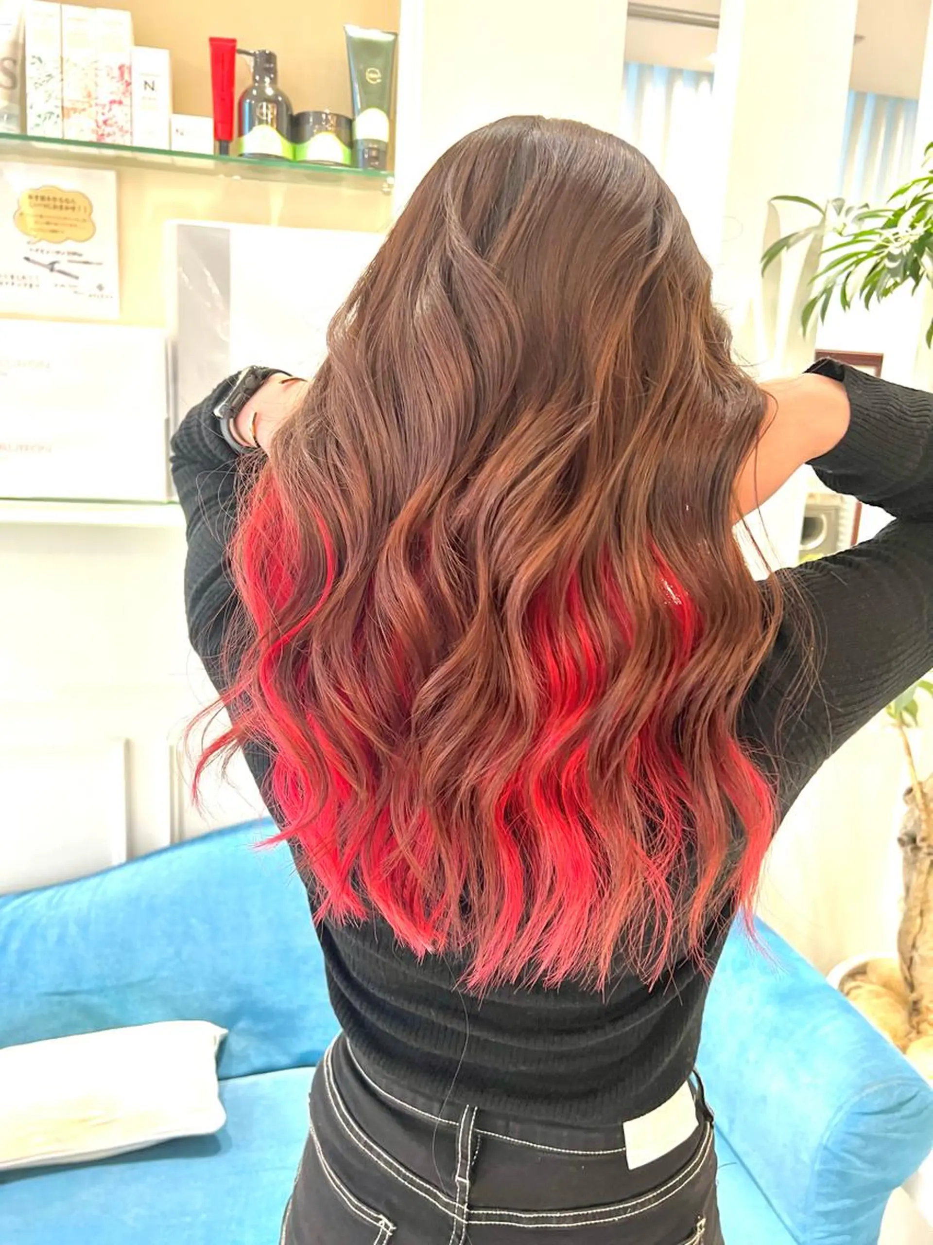 ロング カラー ヘアアレンジ ヘアカラー トリートメント ヘッドスパ ヘアセット 🌈インナーカラー ‘ショウマ’🌈のヘアスタイル