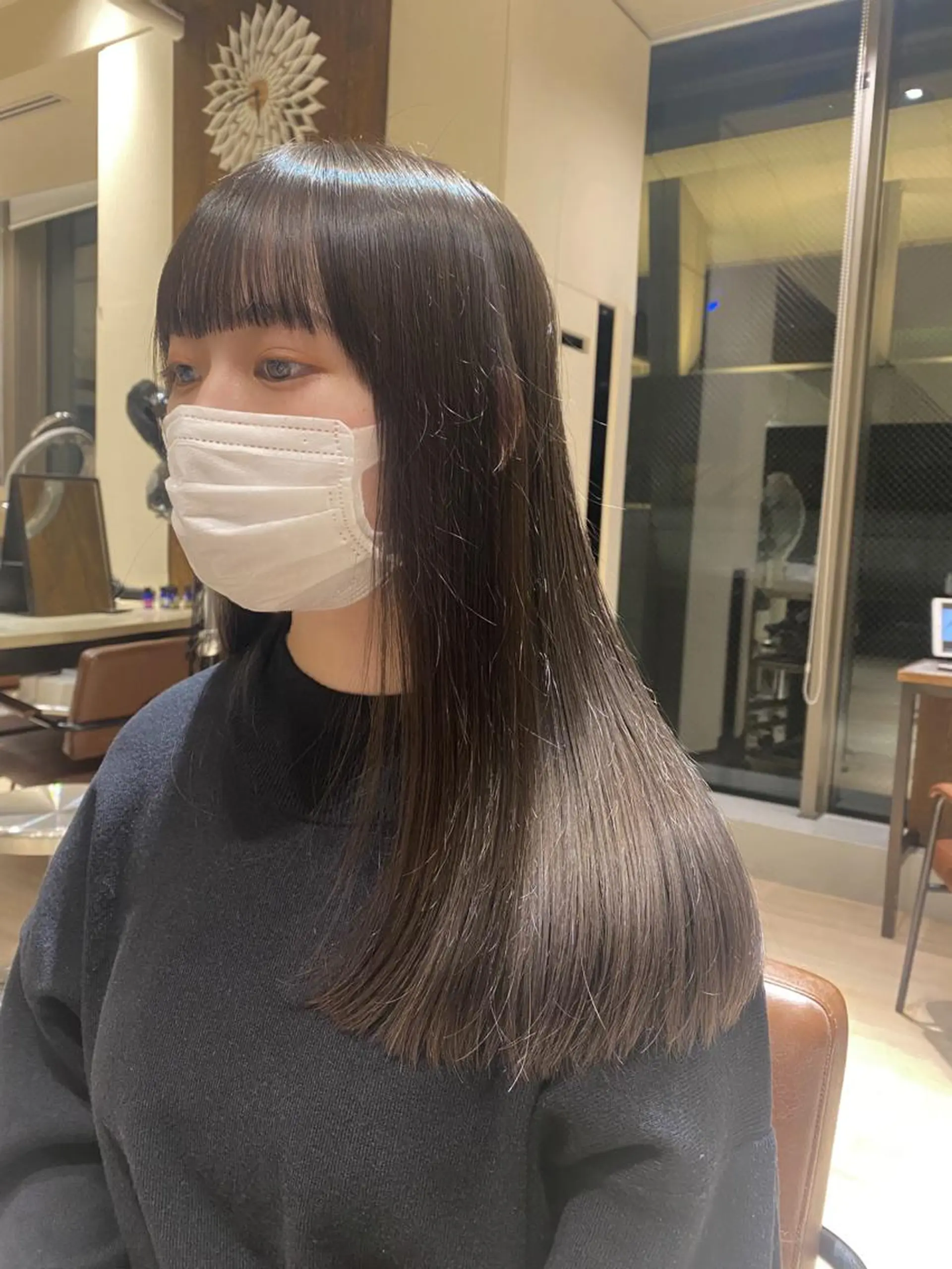 セミロング カラー カット ヘアカラー トリートメント 佐藤 悠衣/透明感 カラー/似合わせ前髪のヘアスタイル