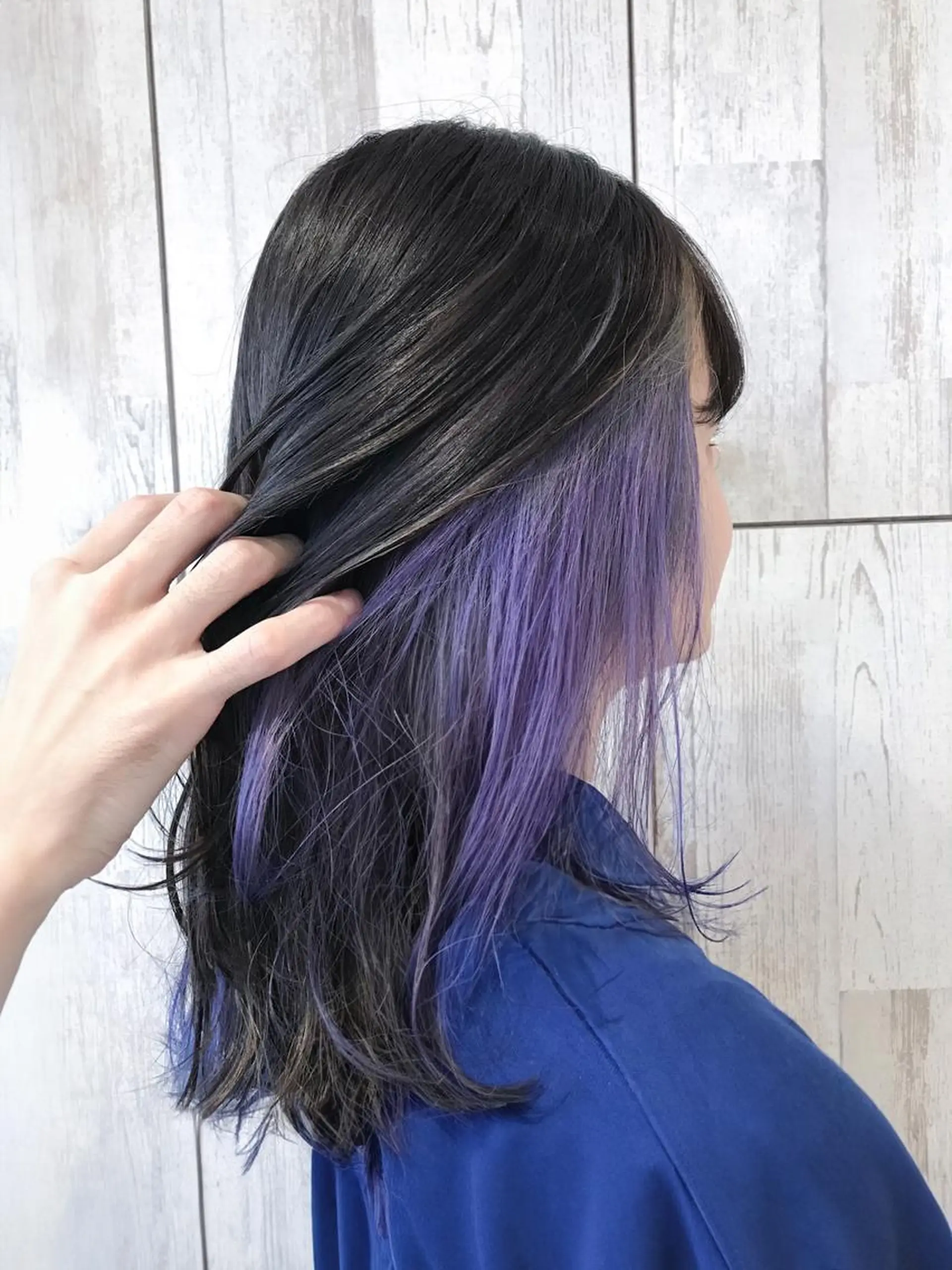 セミロング カラー インナーカラー ラベンダーカラー ヘアカラー トリートメント 高橋成海⚡️透明感/ ブリーチデザイン⚡️のヘアスタイル