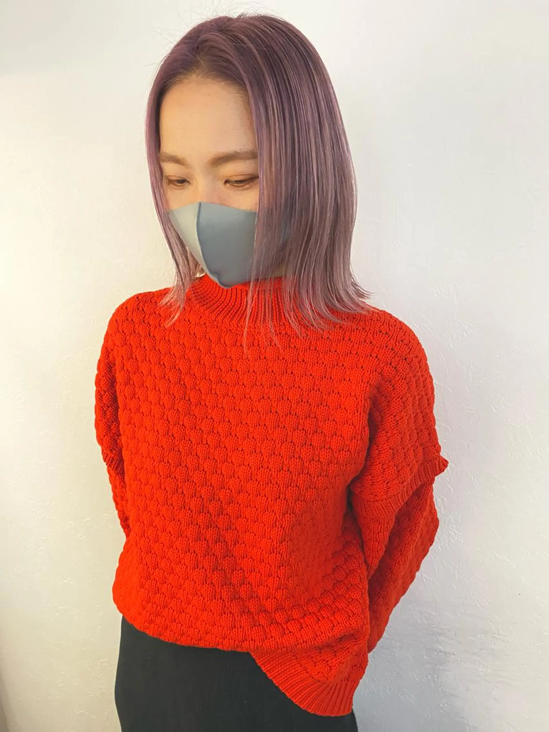 ミディアム カラー ラベンダーカラー ラベンダーピンク ピンクカラー ヘアカラー 森貴裕/ベージュ/ パーマ/オリーブのヘアスタイル