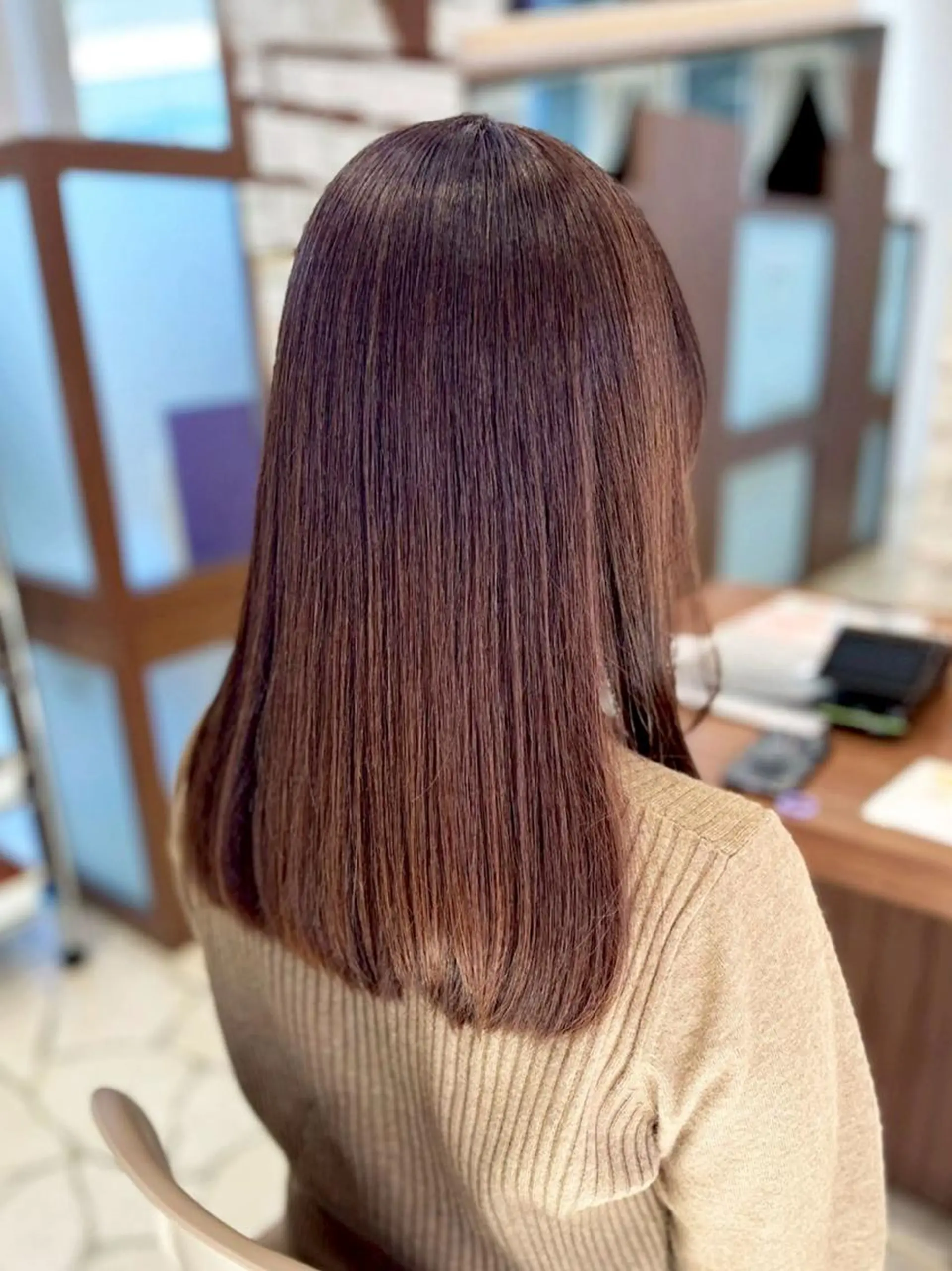 ロング カット 縮毛矯正 トリートメント 北生駒☆矯正が得意 鎌田フミヤのヘアスタイル