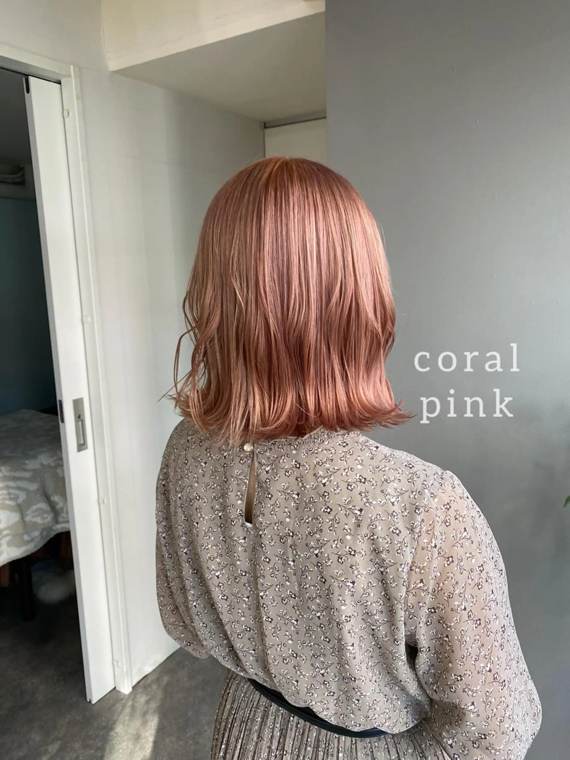 ミディアム カラー ヘアアレンジ ブリーチ ピンクカラー ヘアカラー ボブ /ニュアンス/ satomi🧸💖のヘアスタイル