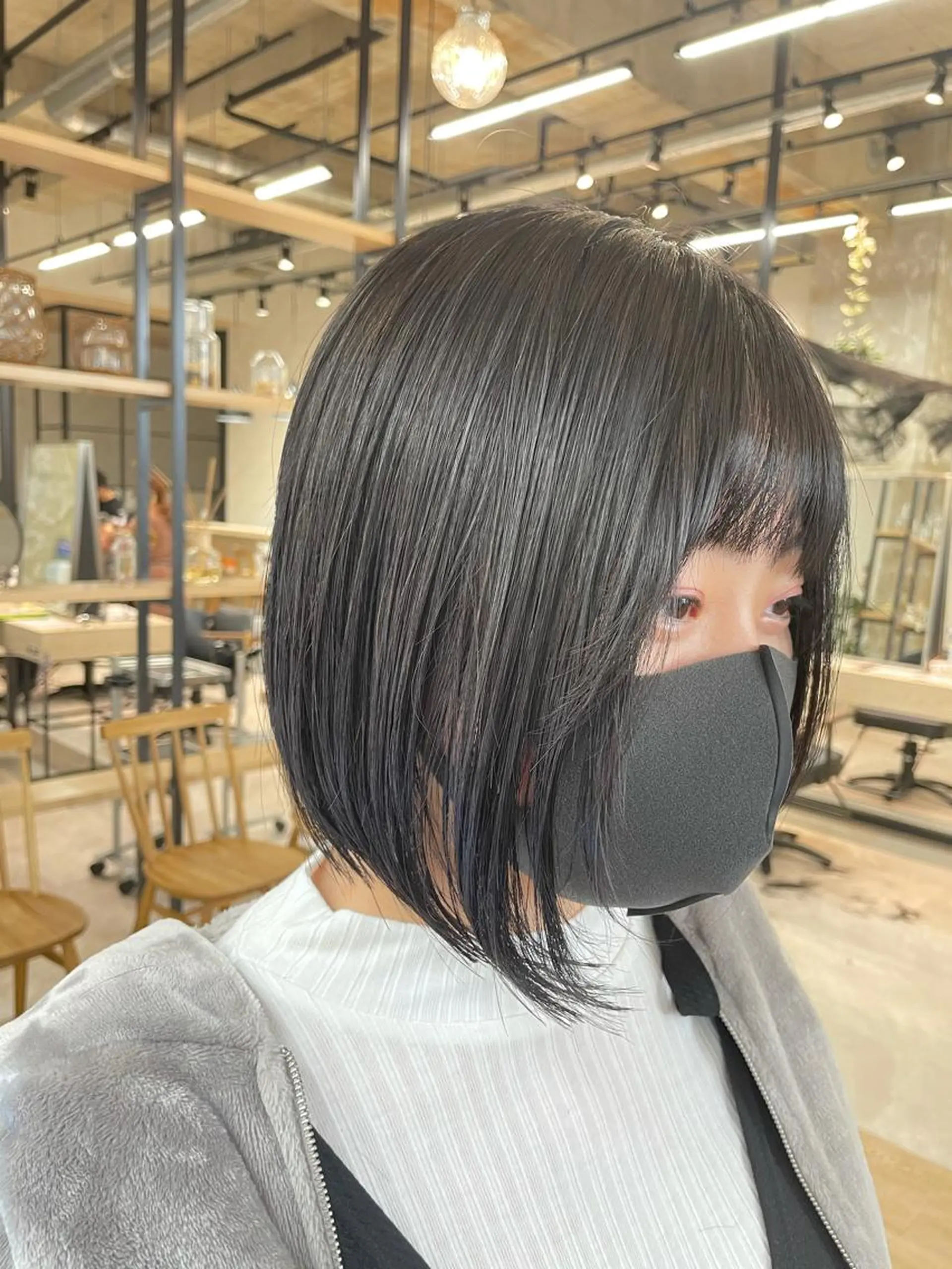 ショート ボブ カット 縮毛矯正 トリートメント ノツコウダイ /ぱつっとボブのヘアスタイル