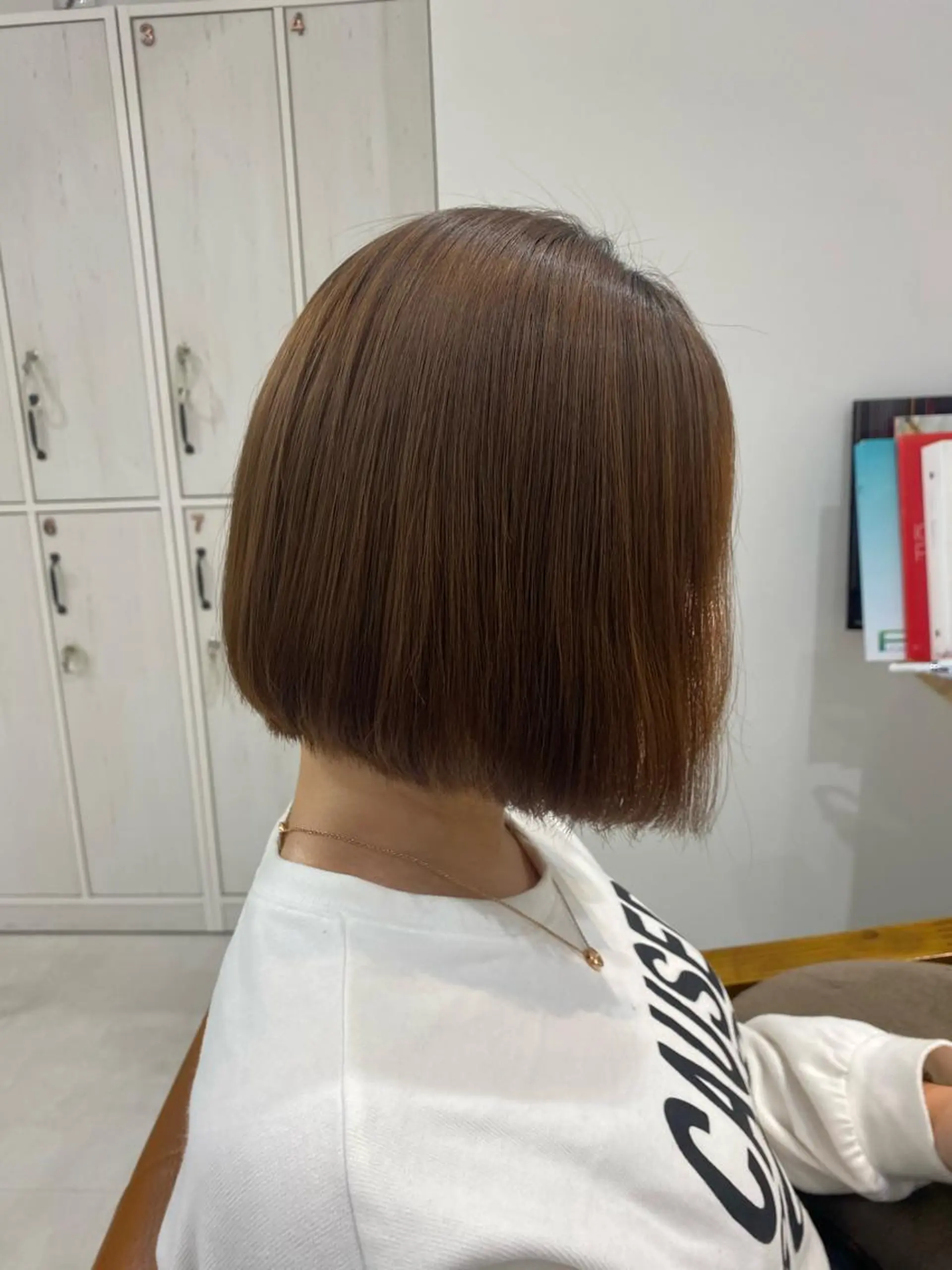 ミディアム 縮毛矯正 山﨑 燦人のヘアスタイル