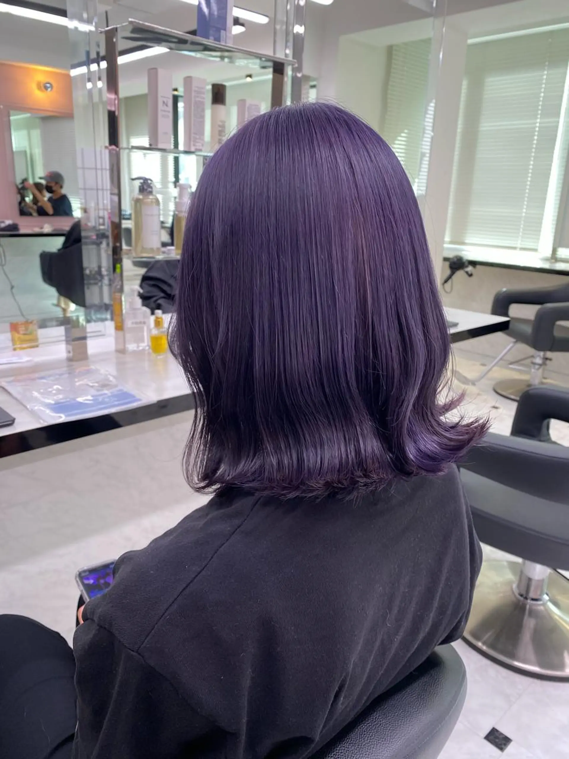 セミロング カラー ヘアアレンジ ケアブリーチ 韓国レイヤーKYONのヘアスタイル
